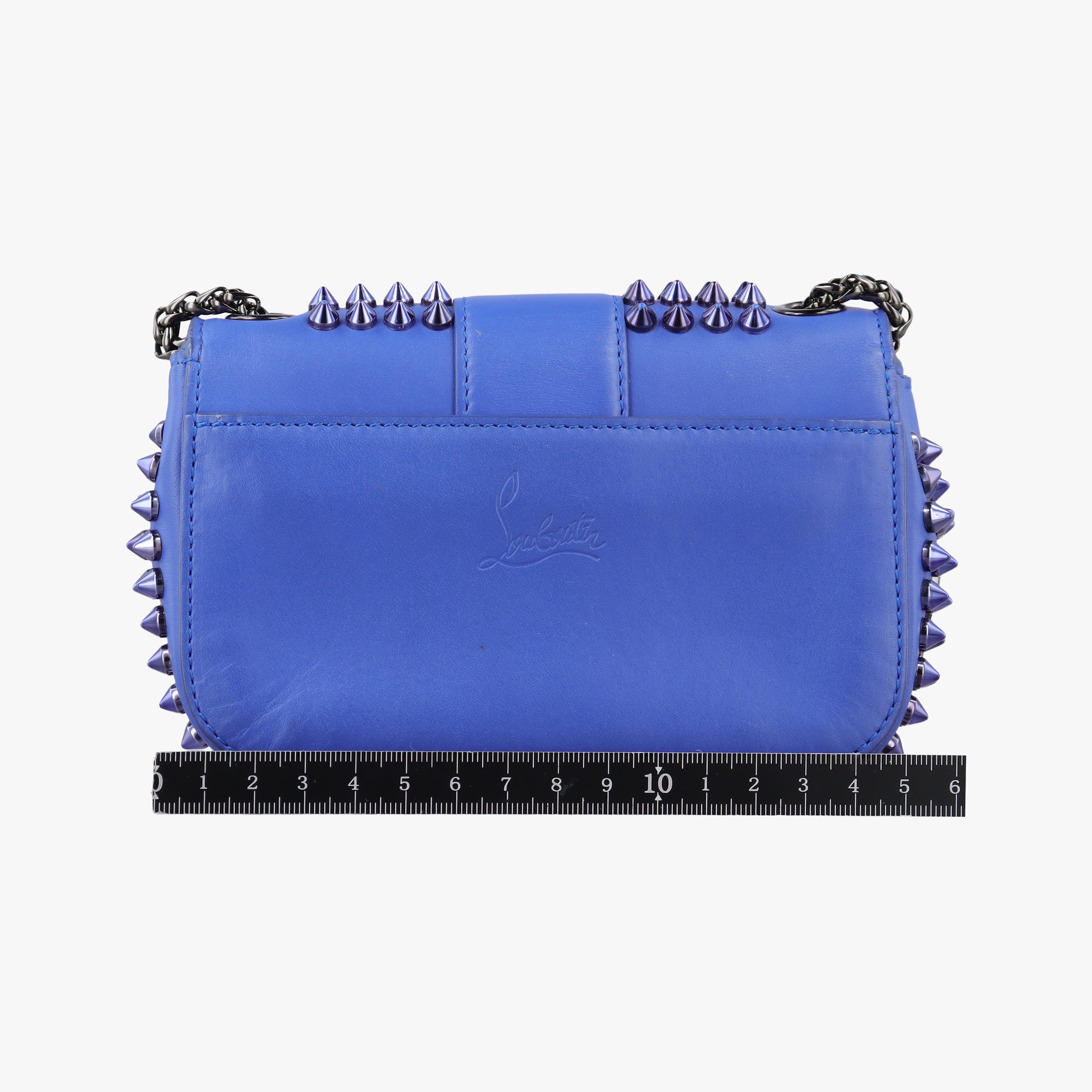Vintage Christian Louboutin Sweet Charity Scarabe Spike Blue Leather  shoulderbag | stylenewstar