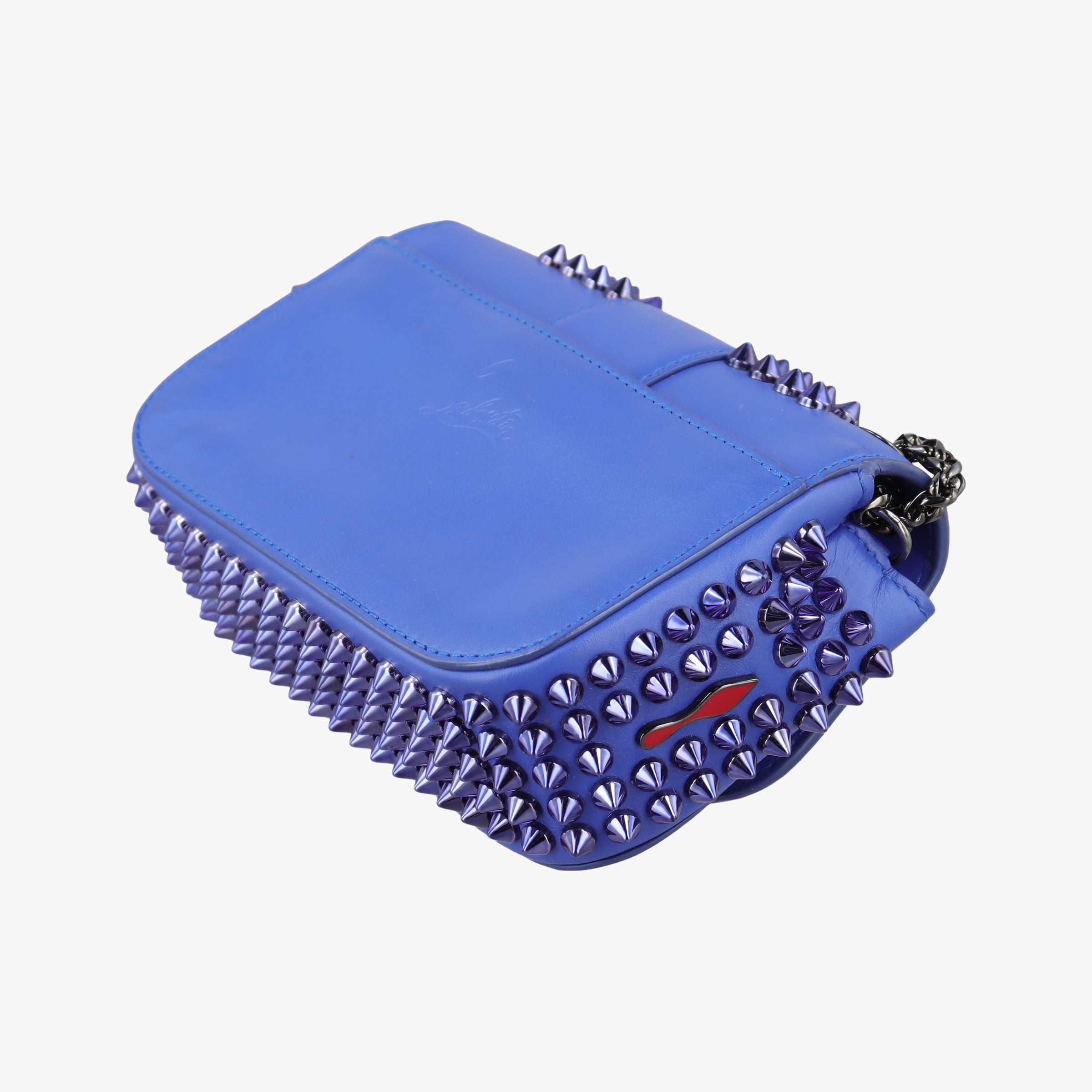 Vintage Christian Louboutin Sweet Charity Scarabe Spike Blue Leather  shoulderbag | stylenewstar
