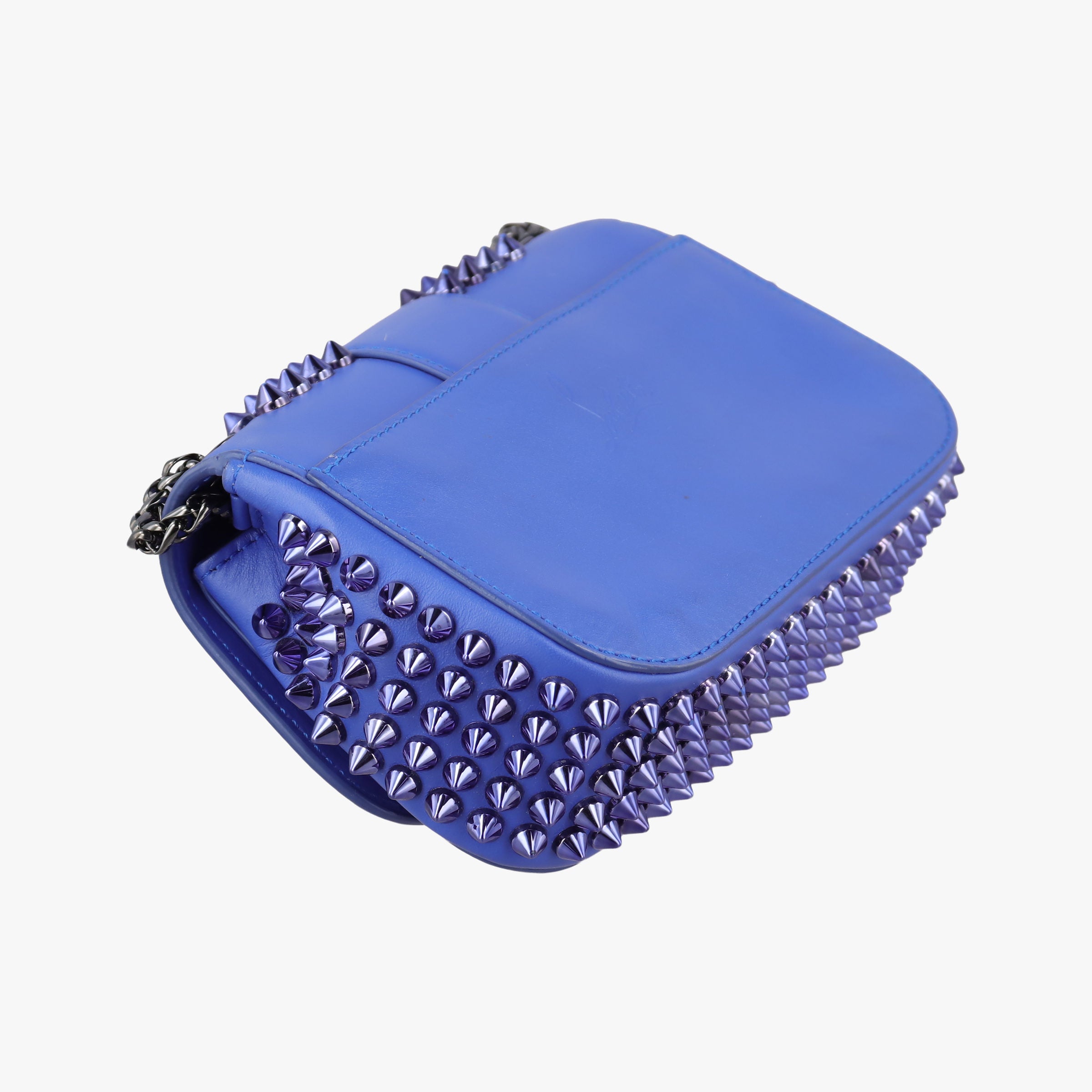 Vintage Christian Louboutin Sweet Charity Scarabe Spike Blue Leather  shoulderbag | stylenewstar