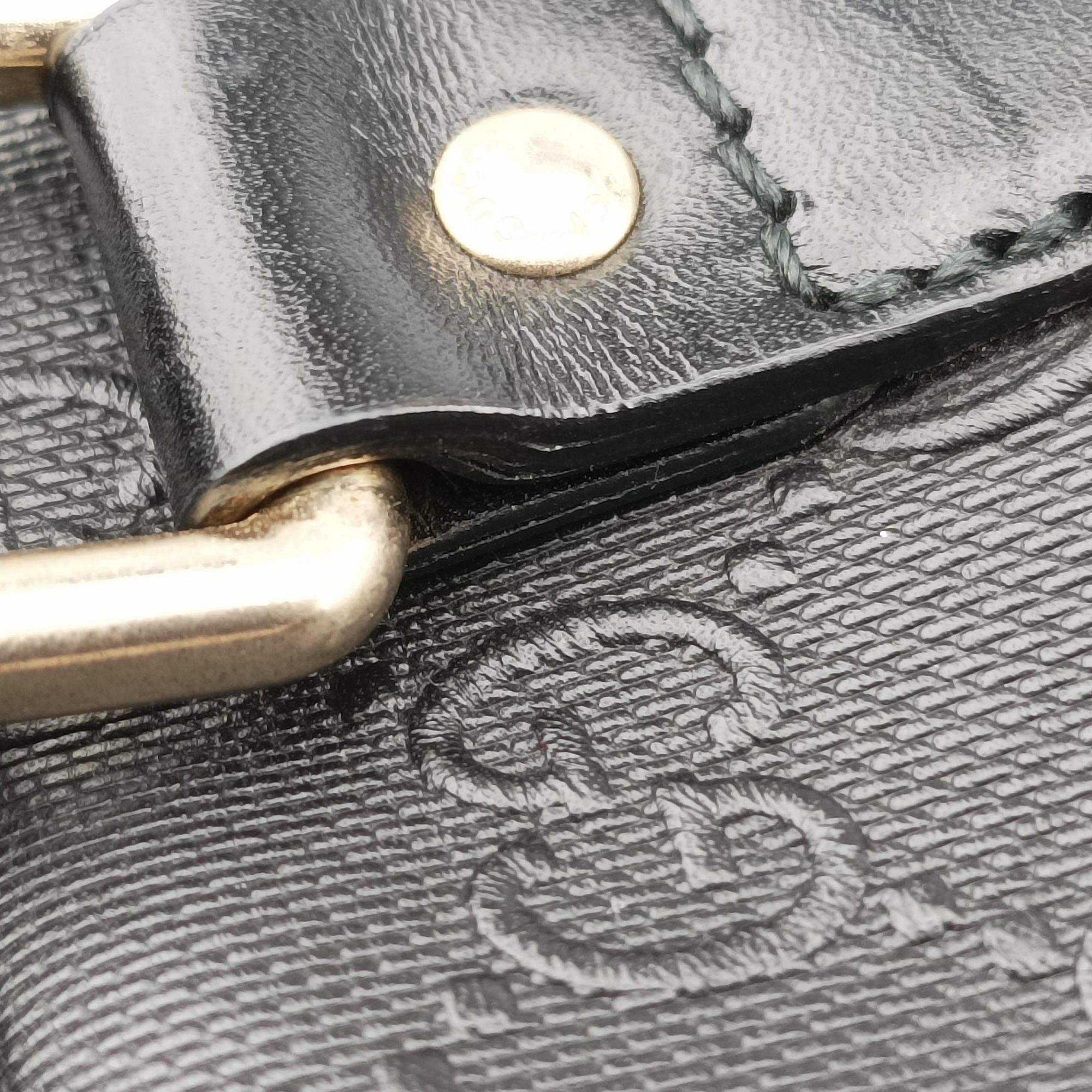 Pre-owned Gucci Guccissima Briefcase Black Leather 208463 handbag | stylenewstar