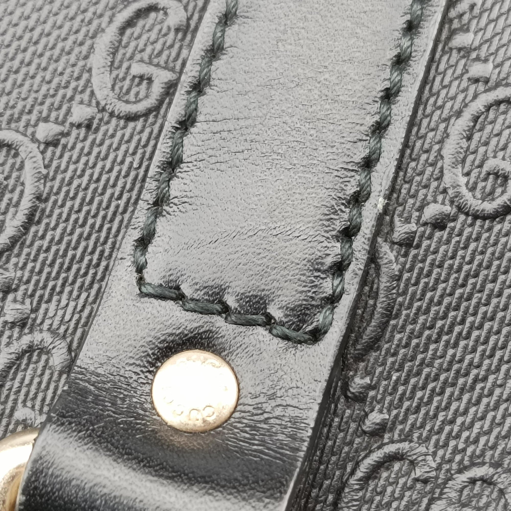 Pre-owned Gucci Guccissima Briefcase Black Leather 208463 handbag | stylenewstar