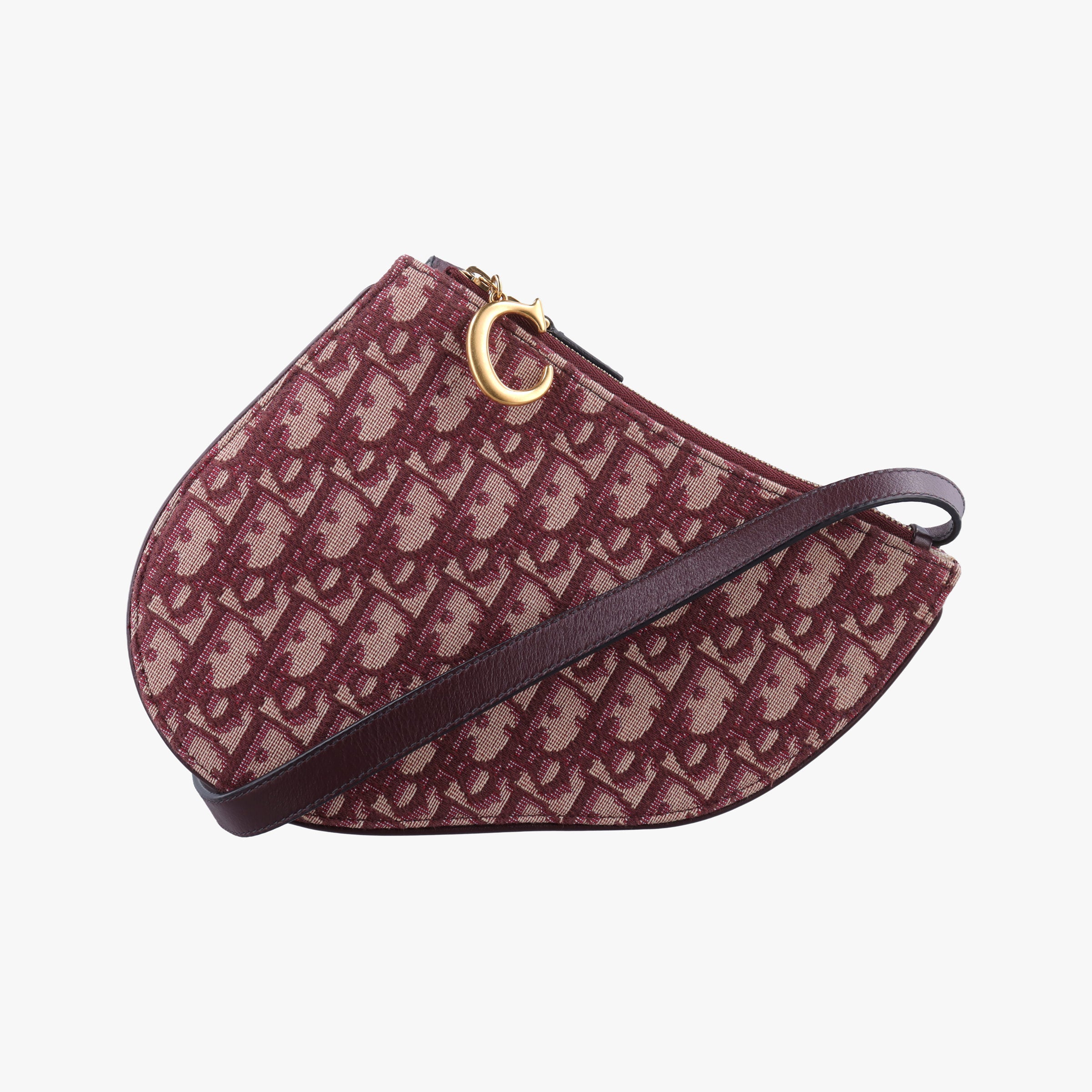 Pre-owned Christian Dior saddle Red Jacquard  shoulderbag | stylenewstar