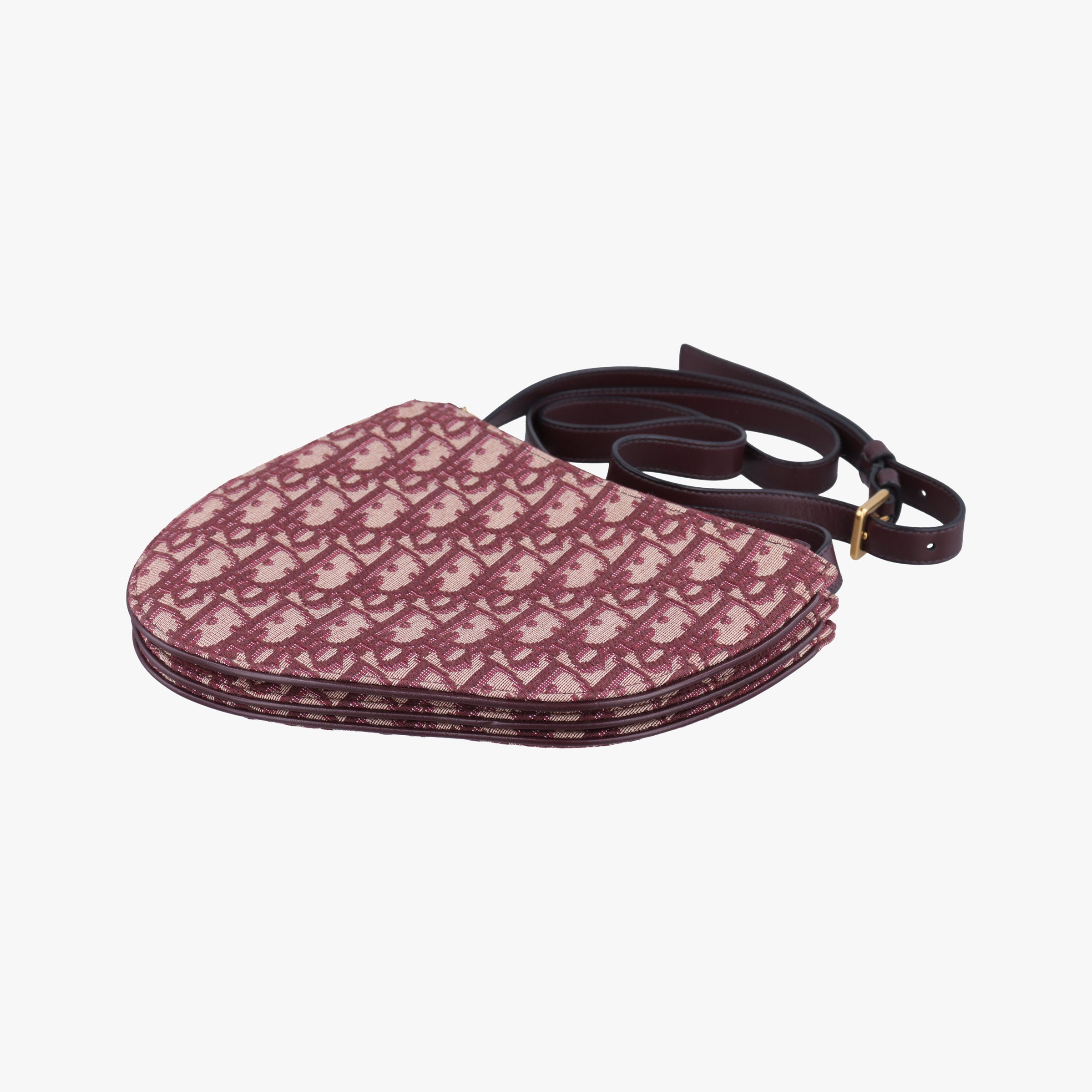 Pre-owned Christian Dior saddle Red Jacquard  shoulderbag | stylenewstar