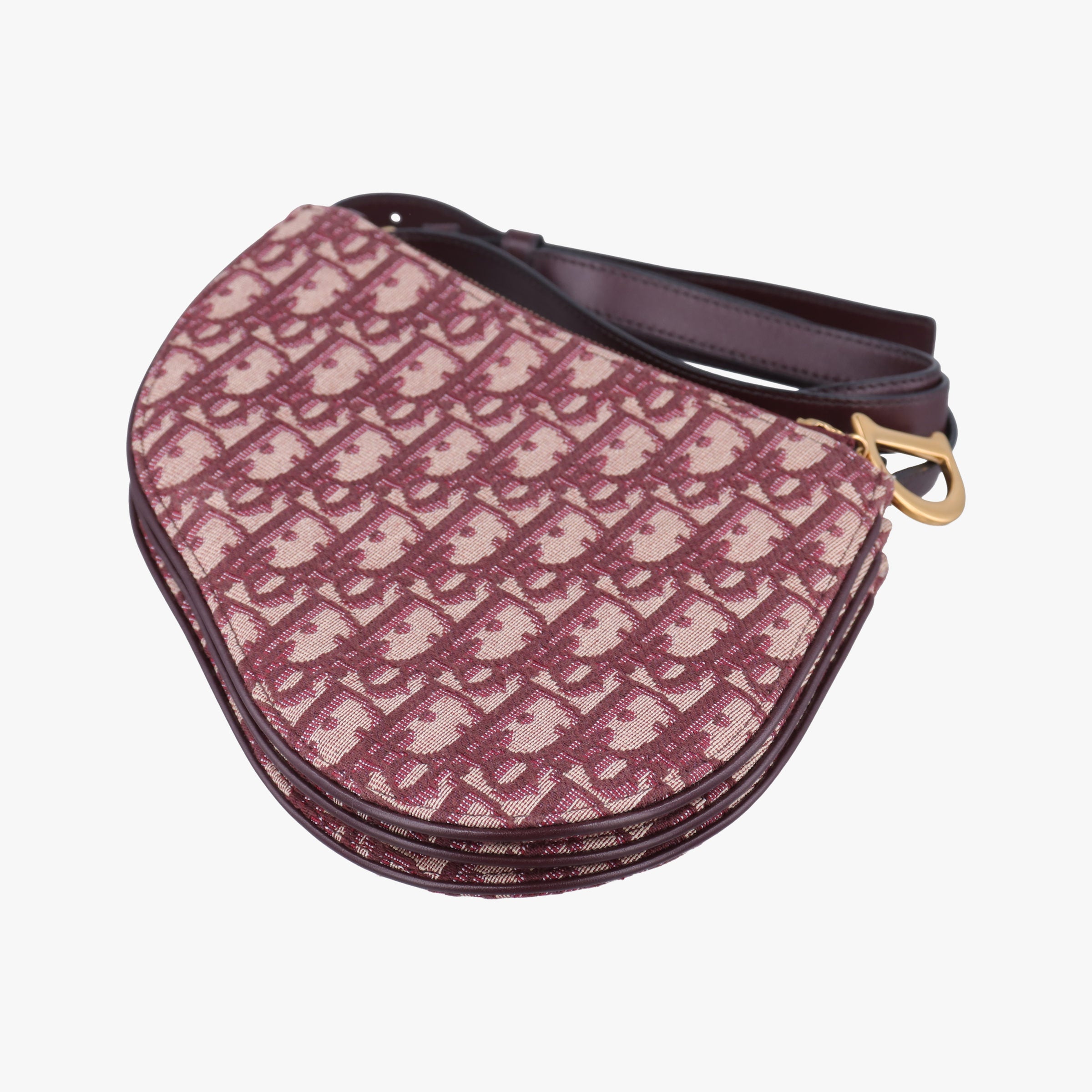 Pre-owned Christian Dior saddle Red Jacquard  shoulderbag | stylenewstar