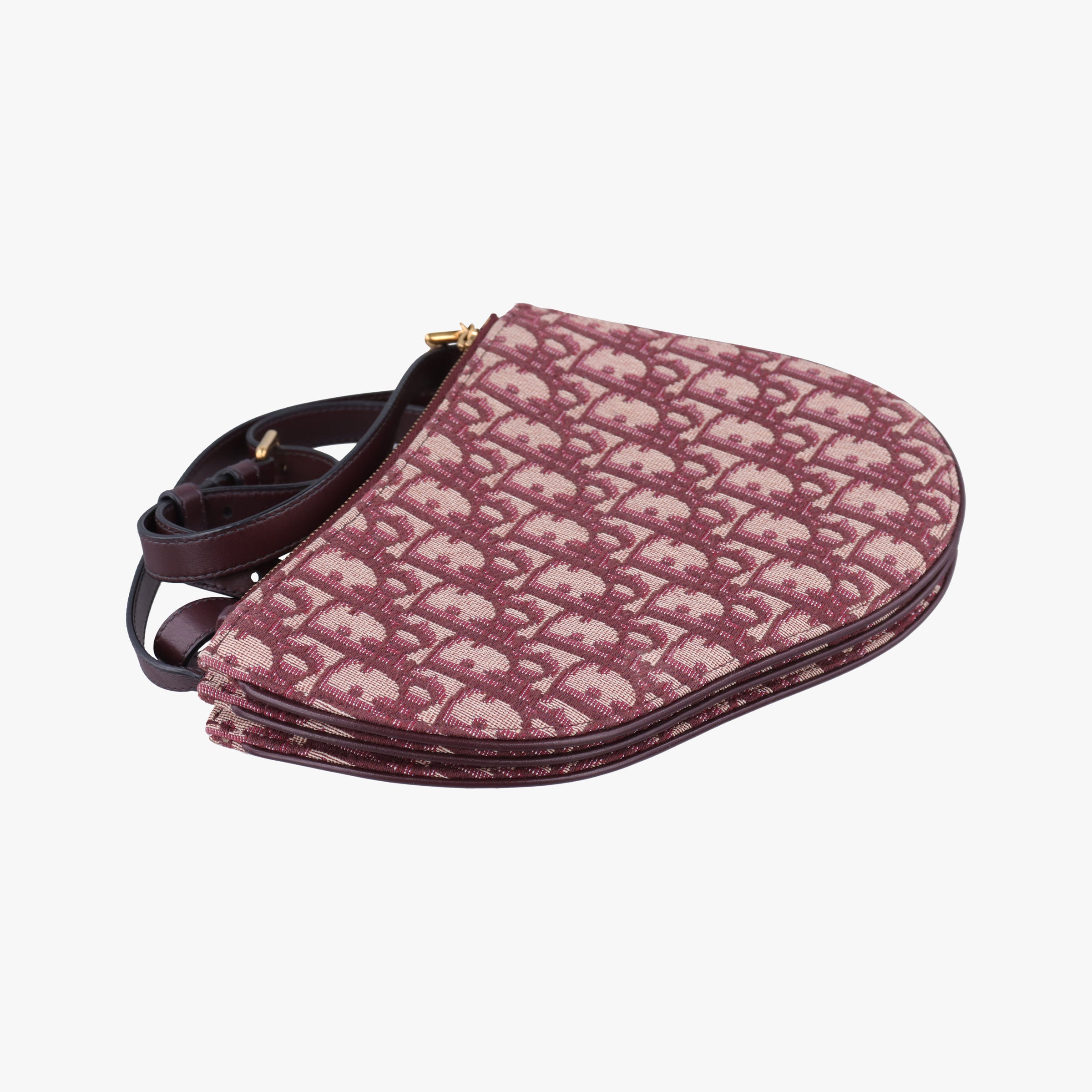 Pre-owned Christian Dior saddle Red Jacquard  shoulderbag | stylenewstar