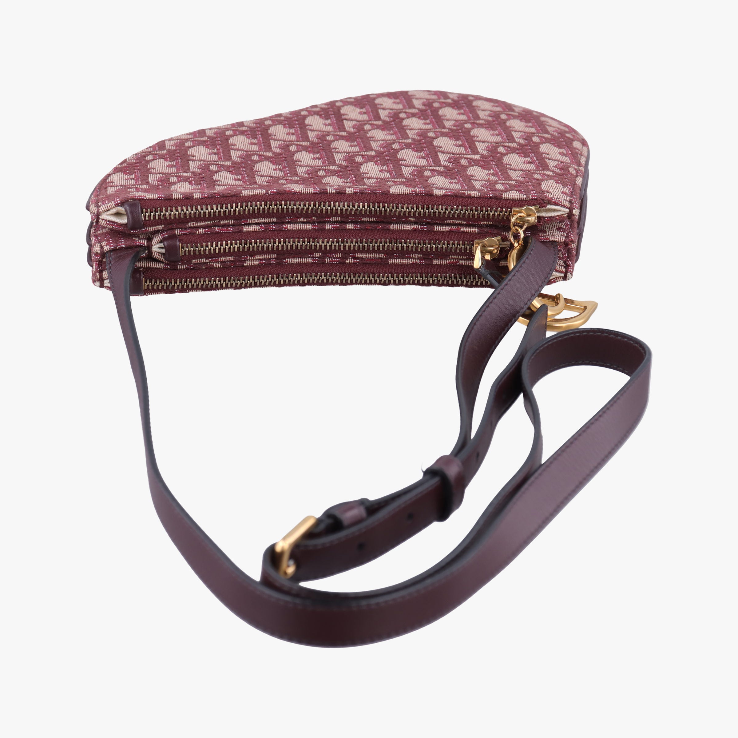 Pre-owned Christian Dior saddle Red Jacquard  shoulderbag | stylenewstar
