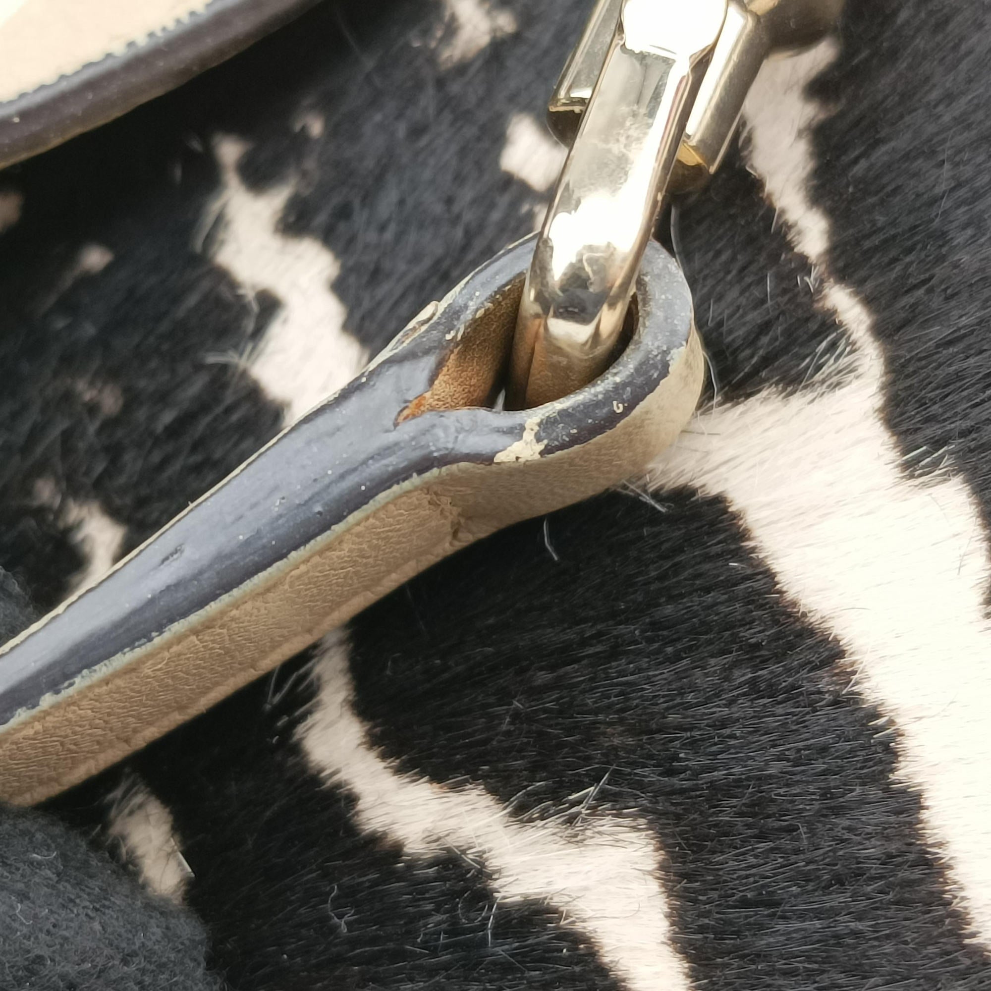 Pre-owned Gucci Broadway beige×Multicolour ponyhair 283061 shoulderbag | stylenewstar