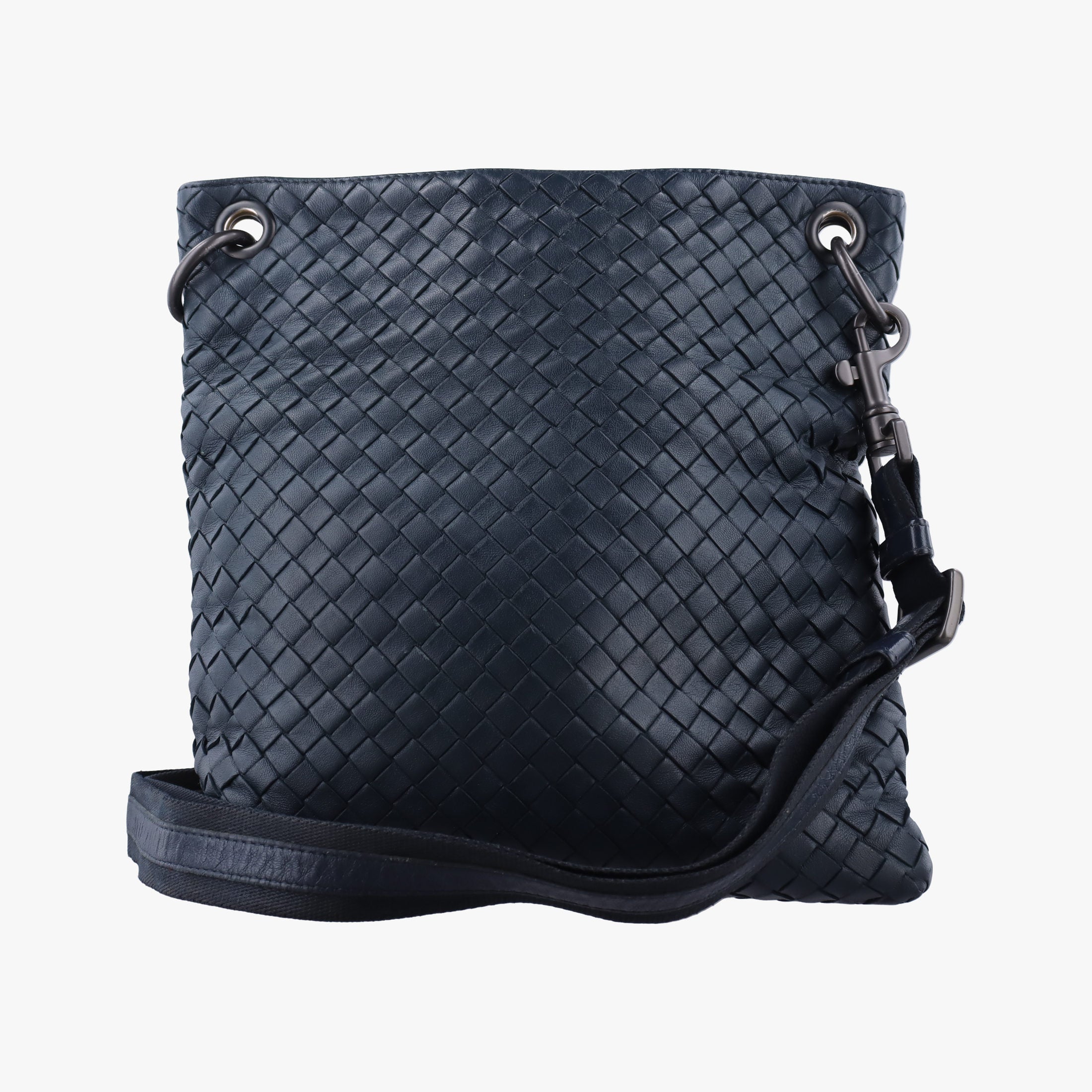 Pre-owned Bottega Veneta Intrecciato Blue lambskin  shoulderbag | stylenewstar