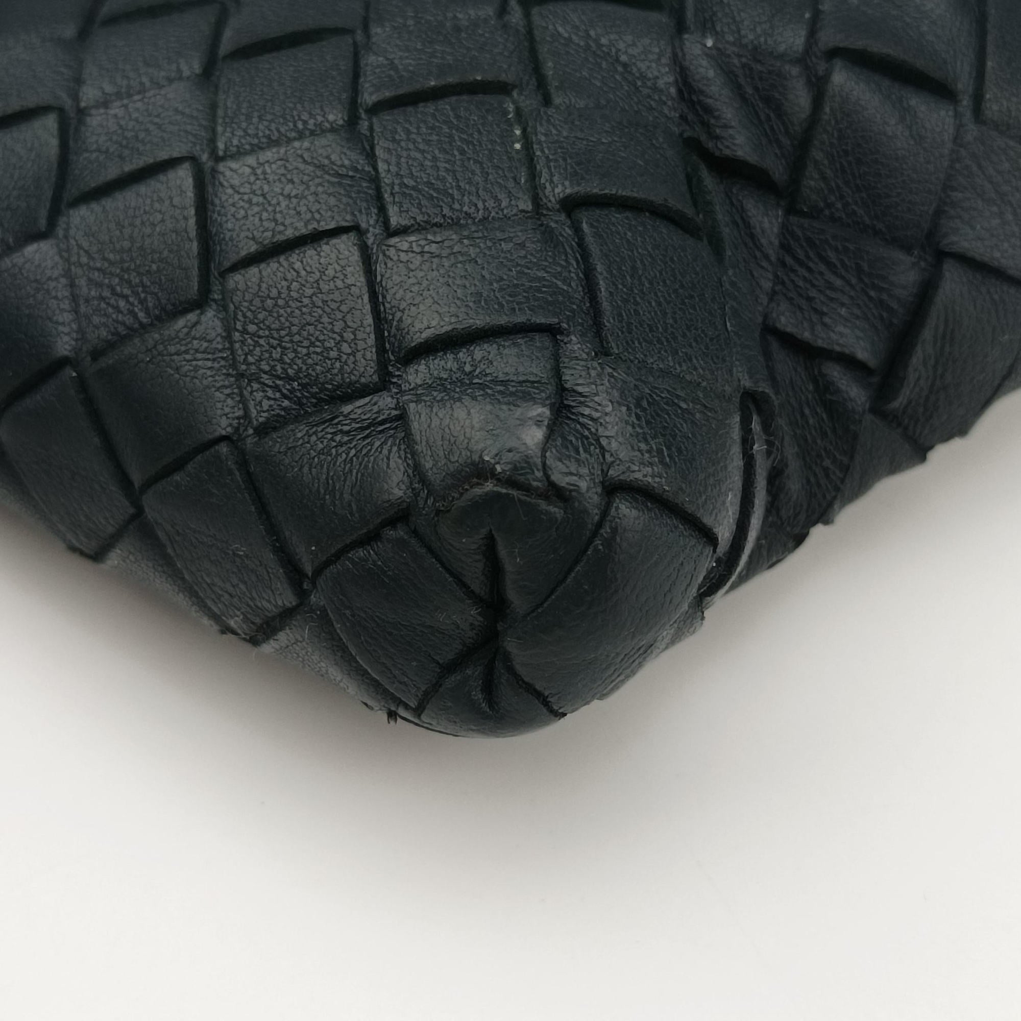 Pre-owned Bottega Veneta Intrecciato Blue lambskin  shoulderbag | stylenewstar