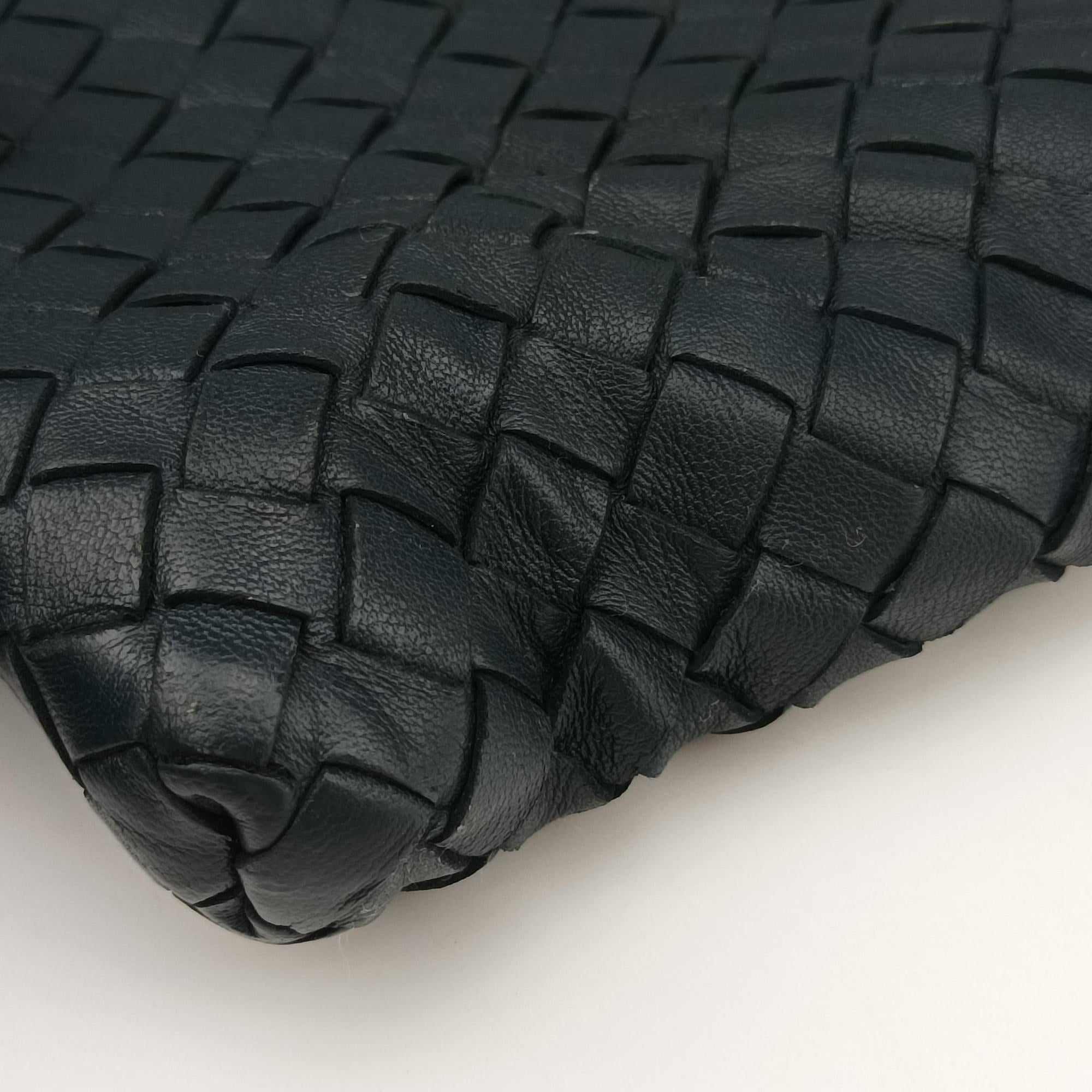 Pre-owned Bottega Veneta Intrecciato Blue lambskin  shoulderbag | stylenewstar