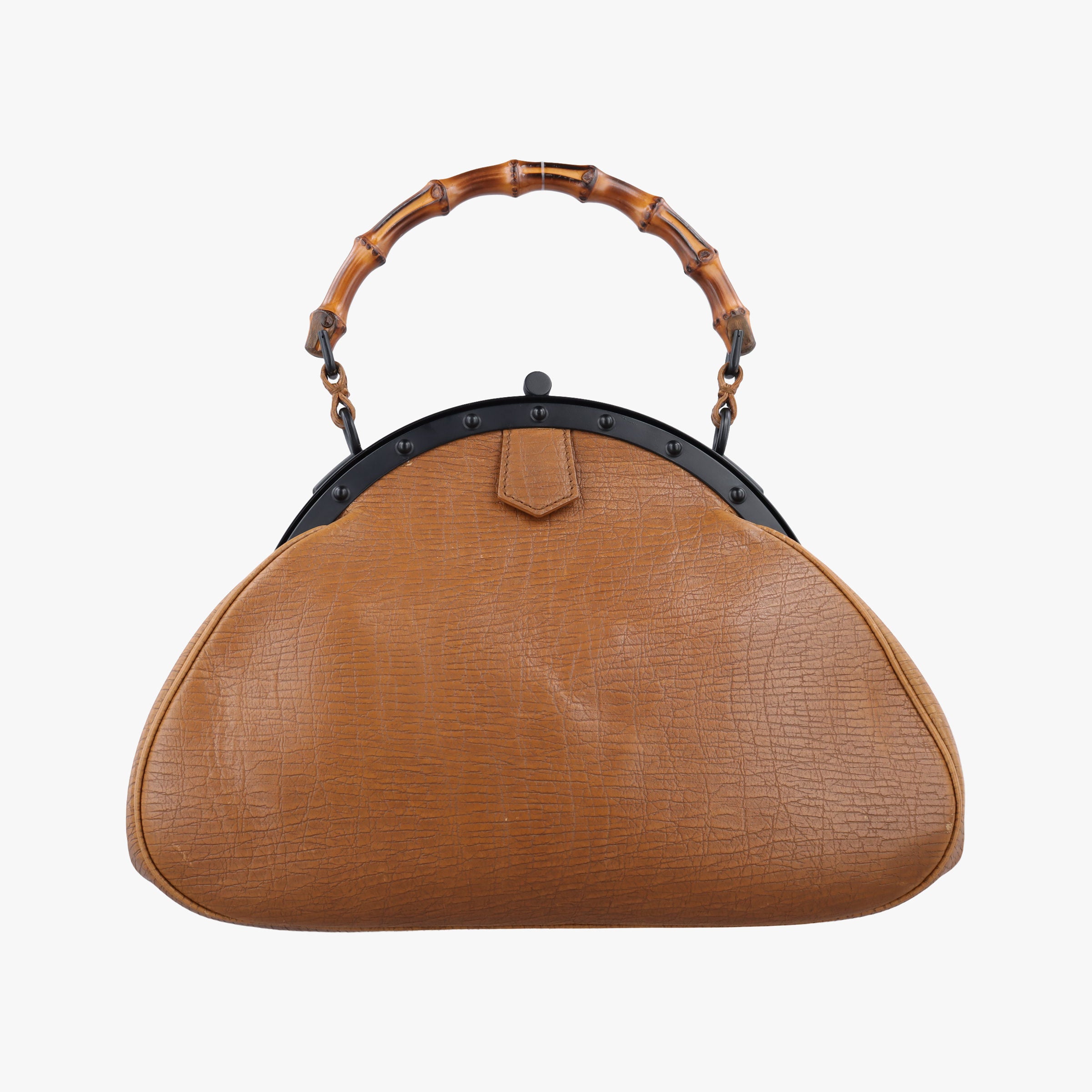 Pre-owned Gucci Bamboo Pagoda Brown Leather 112534 handbag | stylenewstar