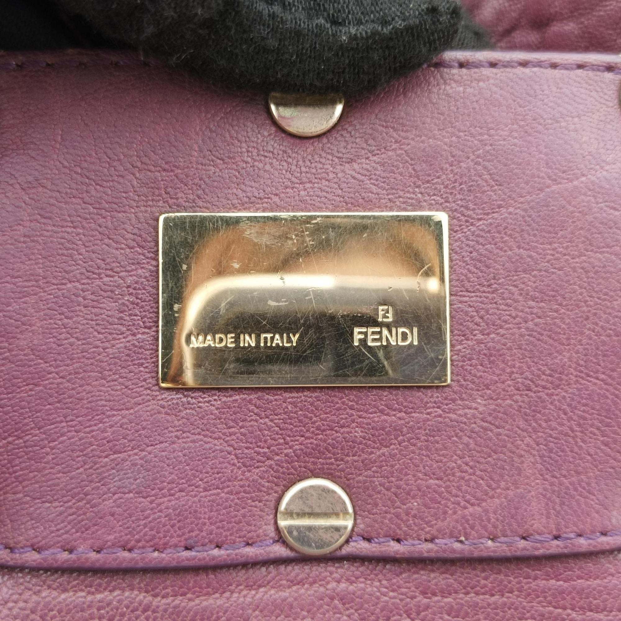 Pre-owned Fendi Mia Purple Leather 8BR615 shoulderbag | stylenewstar