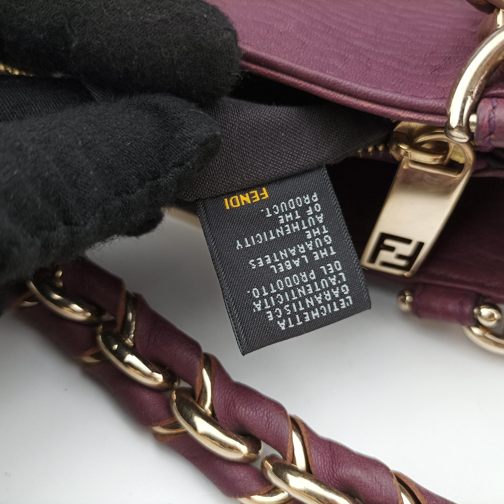 Pre-owned Fendi Mia Purple Leather 8BR615 shoulderbag | stylenewstar