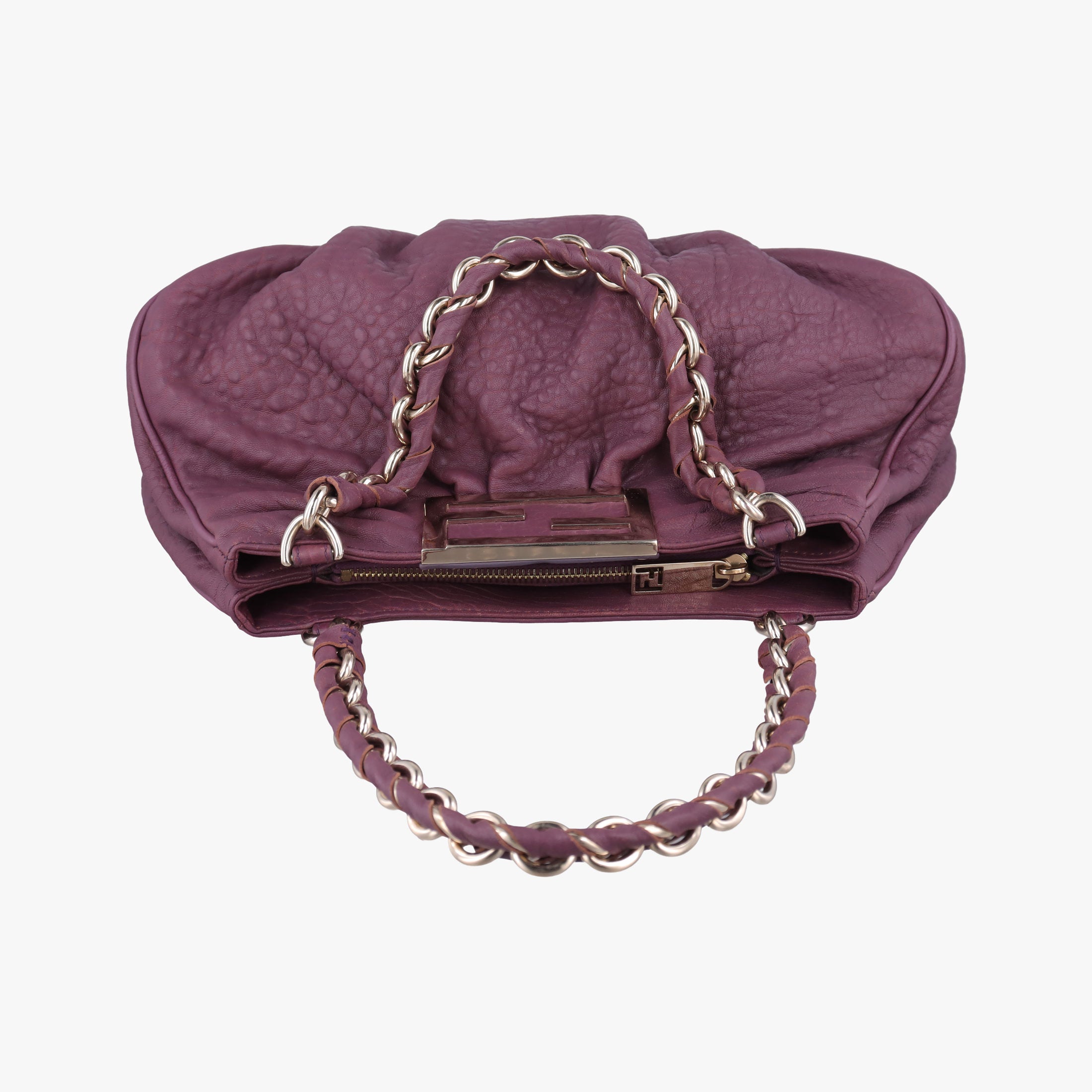 Pre-owned Fendi Mia Purple Leather 8BR615 shoulderbag | stylenewstar