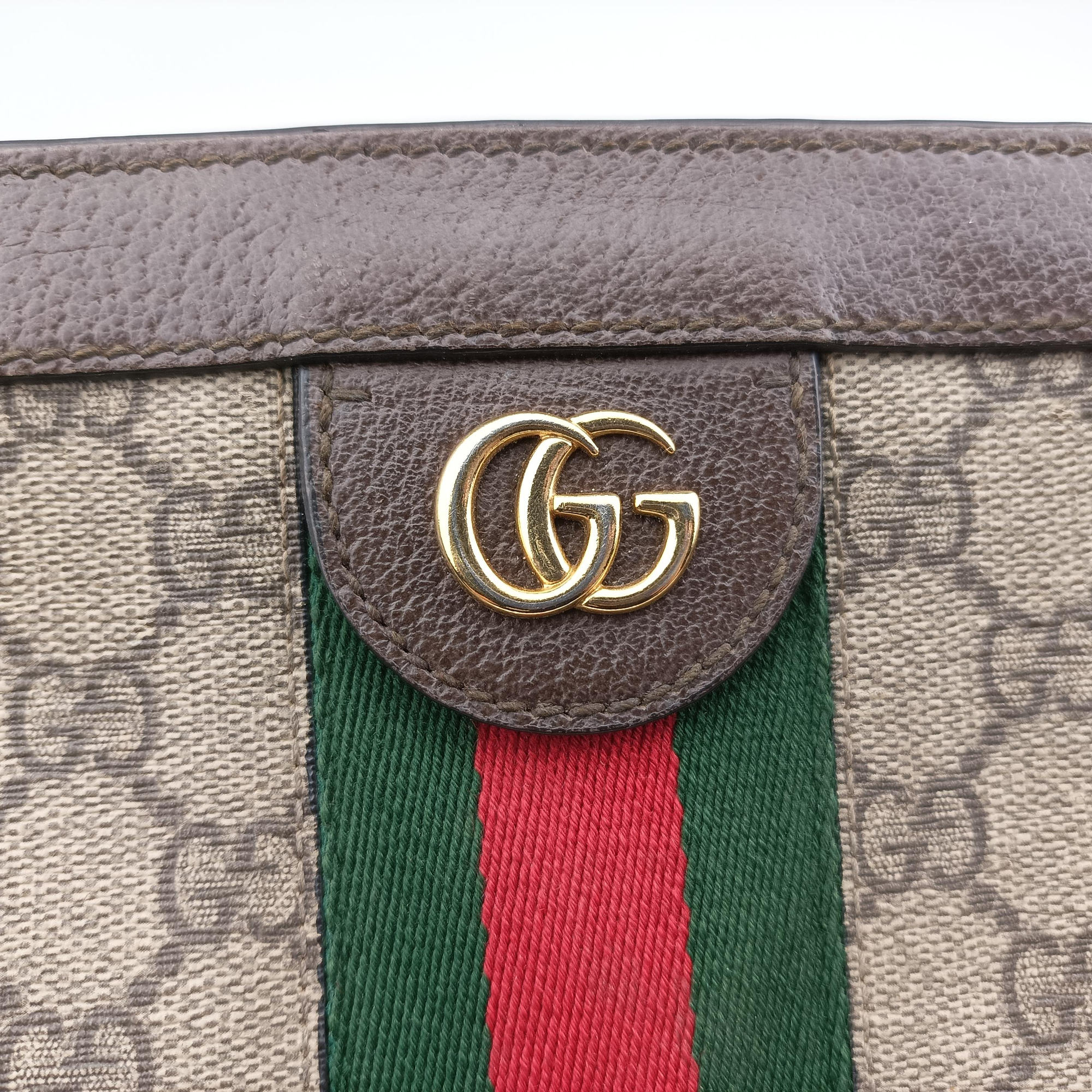 Secondhand Gucci Ophidia Brown×Red×Green PVC coated canvas×leather 503877 shoulderbag | stylenewstar