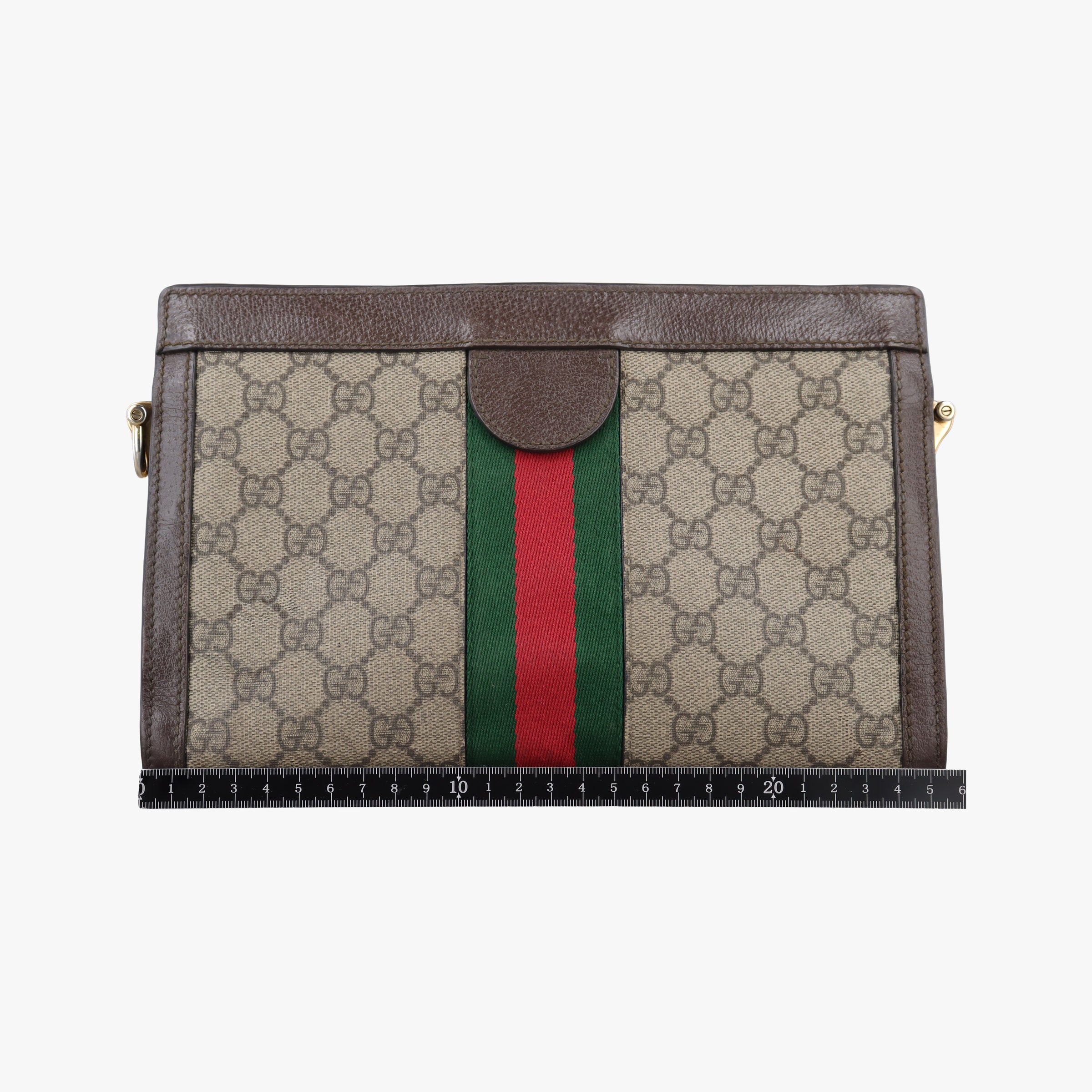 Secondhand Gucci Ophidia Brown×Red×Green PVC coated canvas×leather 503877 shoulderbag | stylenewstar