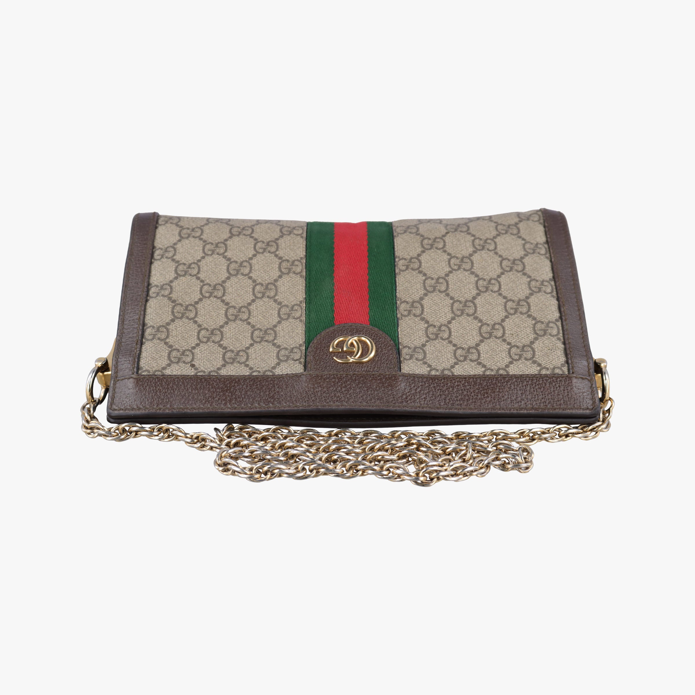 Secondhand Gucci Ophidia Brown×Red×Green PVC coated canvas×leather 503877 shoulderbag | stylenewstar