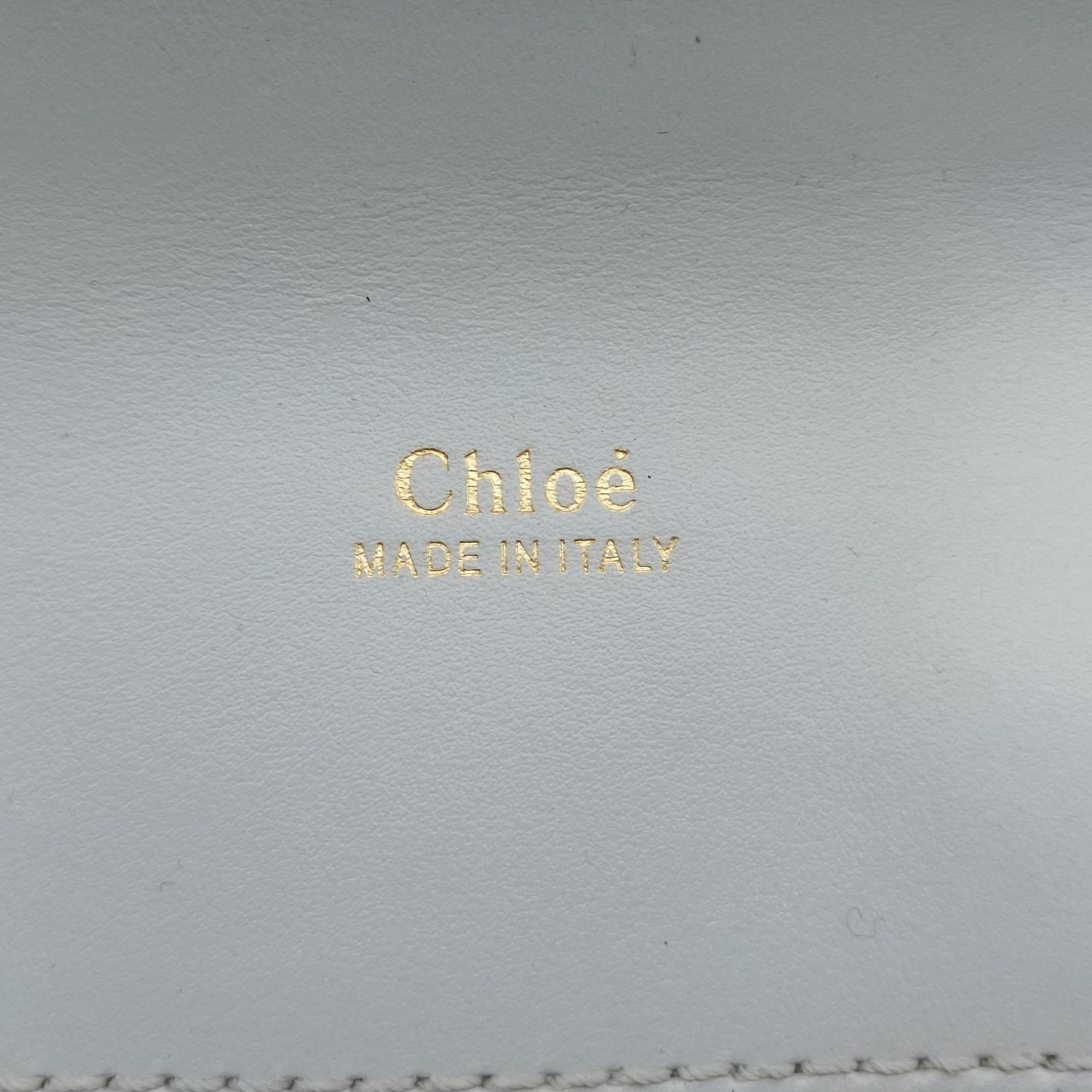 Pre-owned Chloe Abbey Chain Mini Light Blue Leather  shoulderbag | stylenewstar