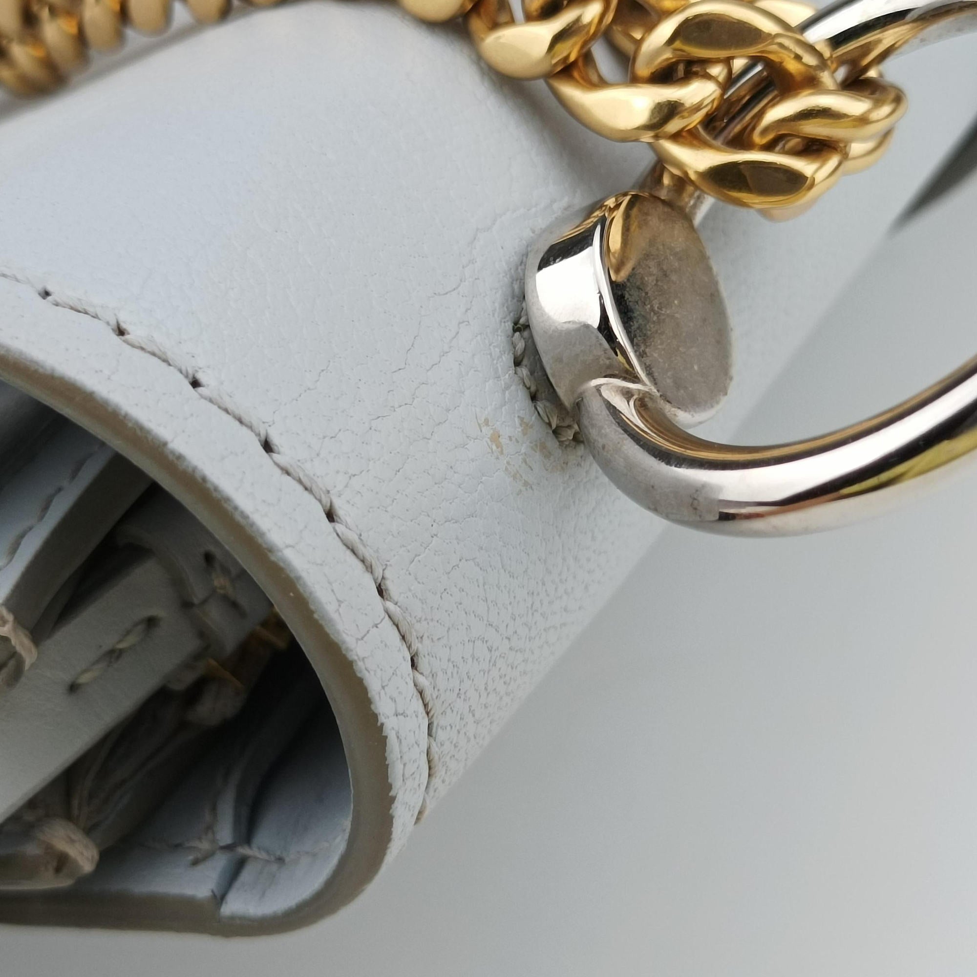 Pre-owned Chloe Abbey Chain Mini Light Blue Leather  shoulderbag | stylenewstar