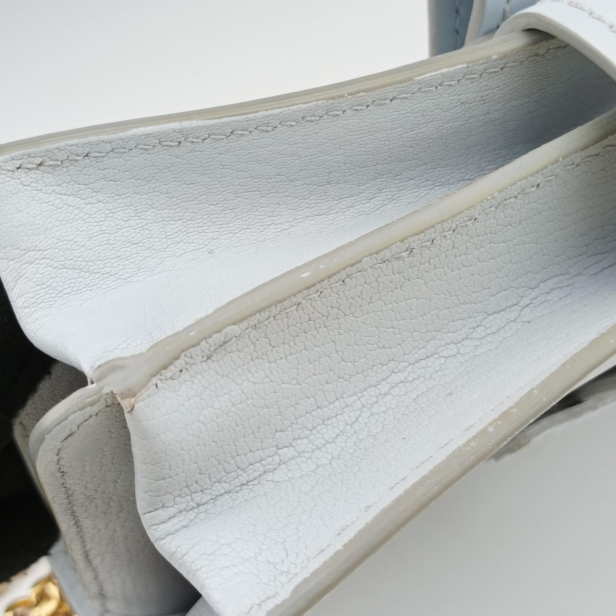 Pre-owned Chloe Abbey Chain Mini Light Blue Leather  shoulderbag | stylenewstar