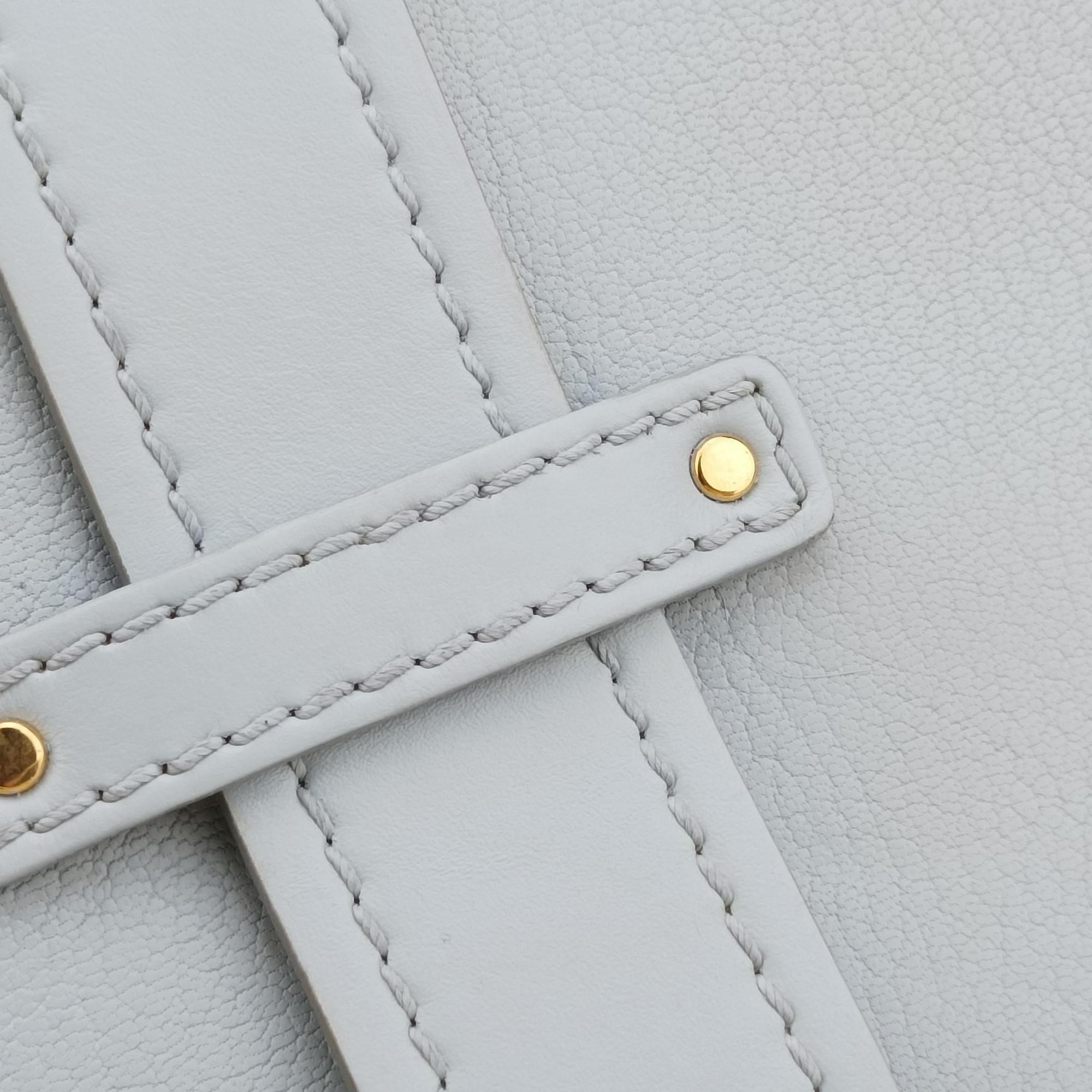 Pre-owned Chloe Abbey Chain Mini Light Blue Leather  shoulderbag | stylenewstar