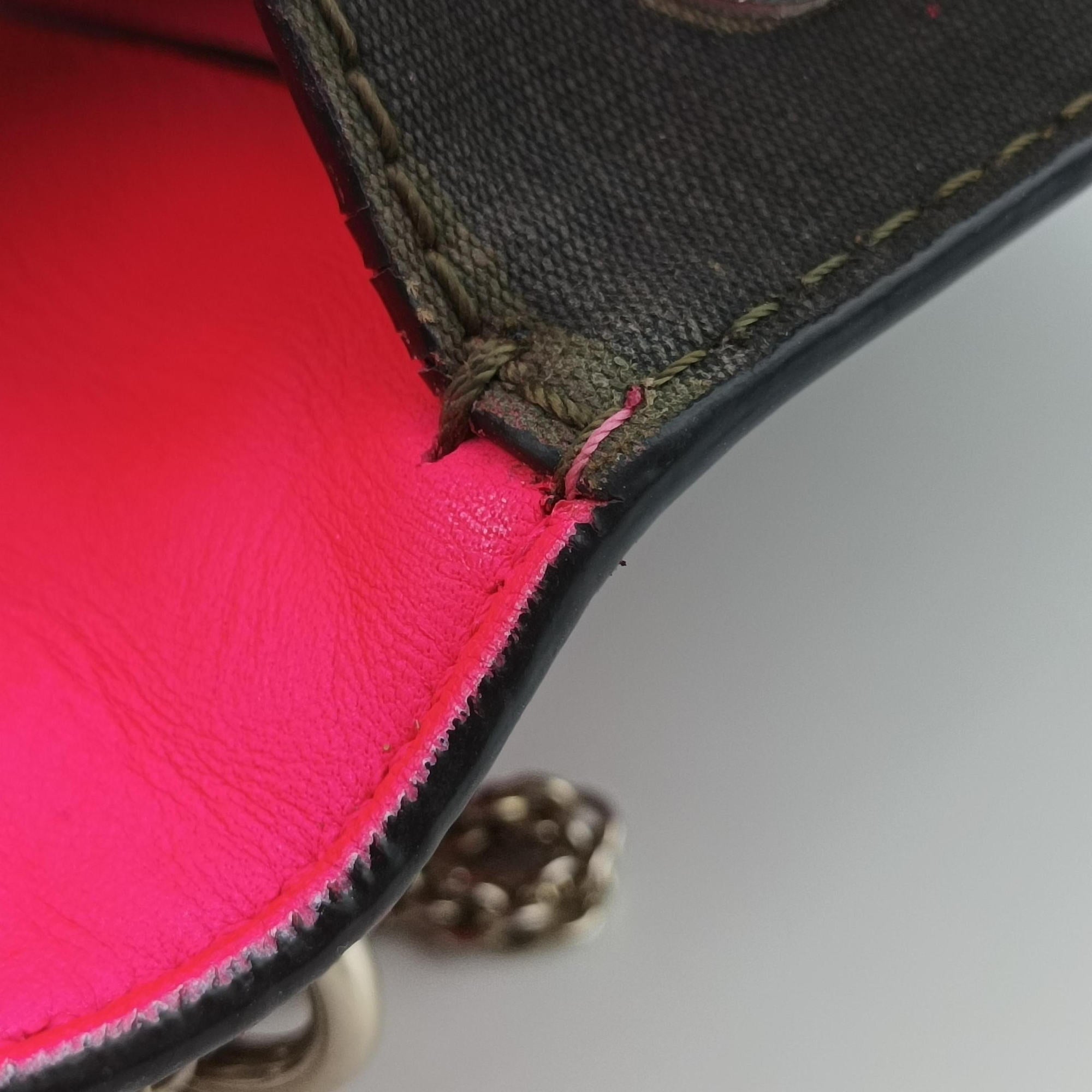 Secondhand Valentino Rockstud Glam Lock Multicolour canvas× leather  shoulderbag | stylenewstar