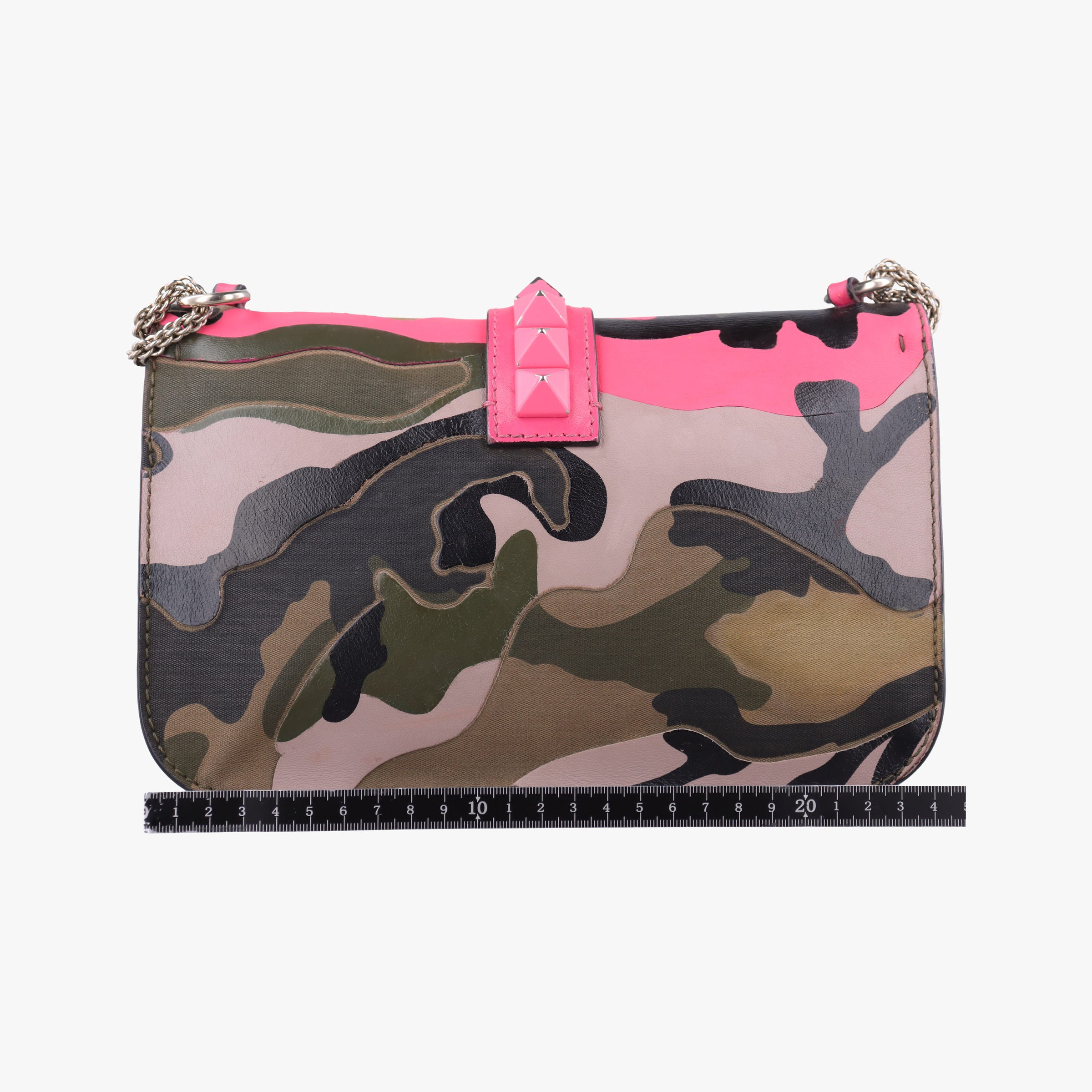 Secondhand Valentino Rockstud Glam Lock Multicolour canvas× leather  shoulderbag | stylenewstar