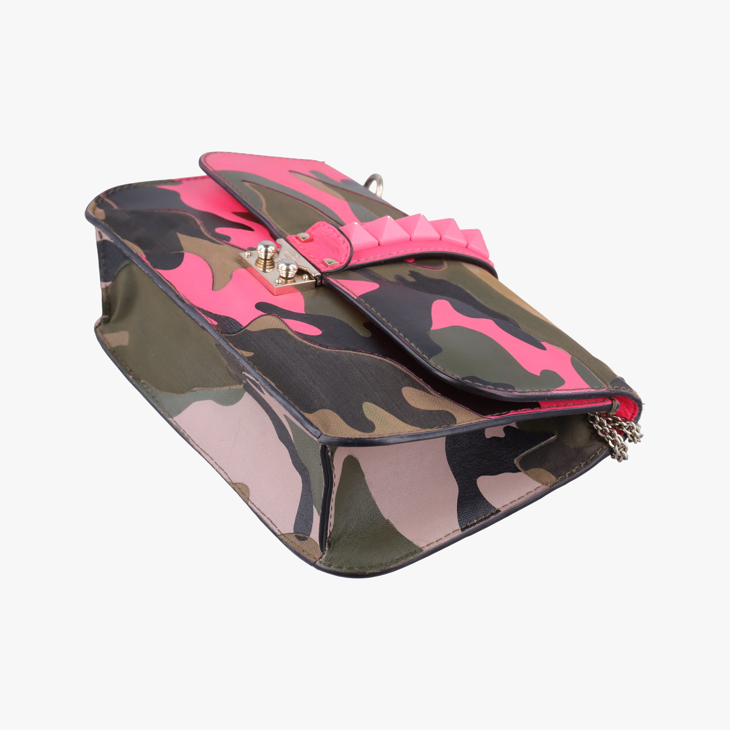 Secondhand Valentino Rockstud Glam Lock Multicolour canvas× leather  shoulderbag | stylenewstar