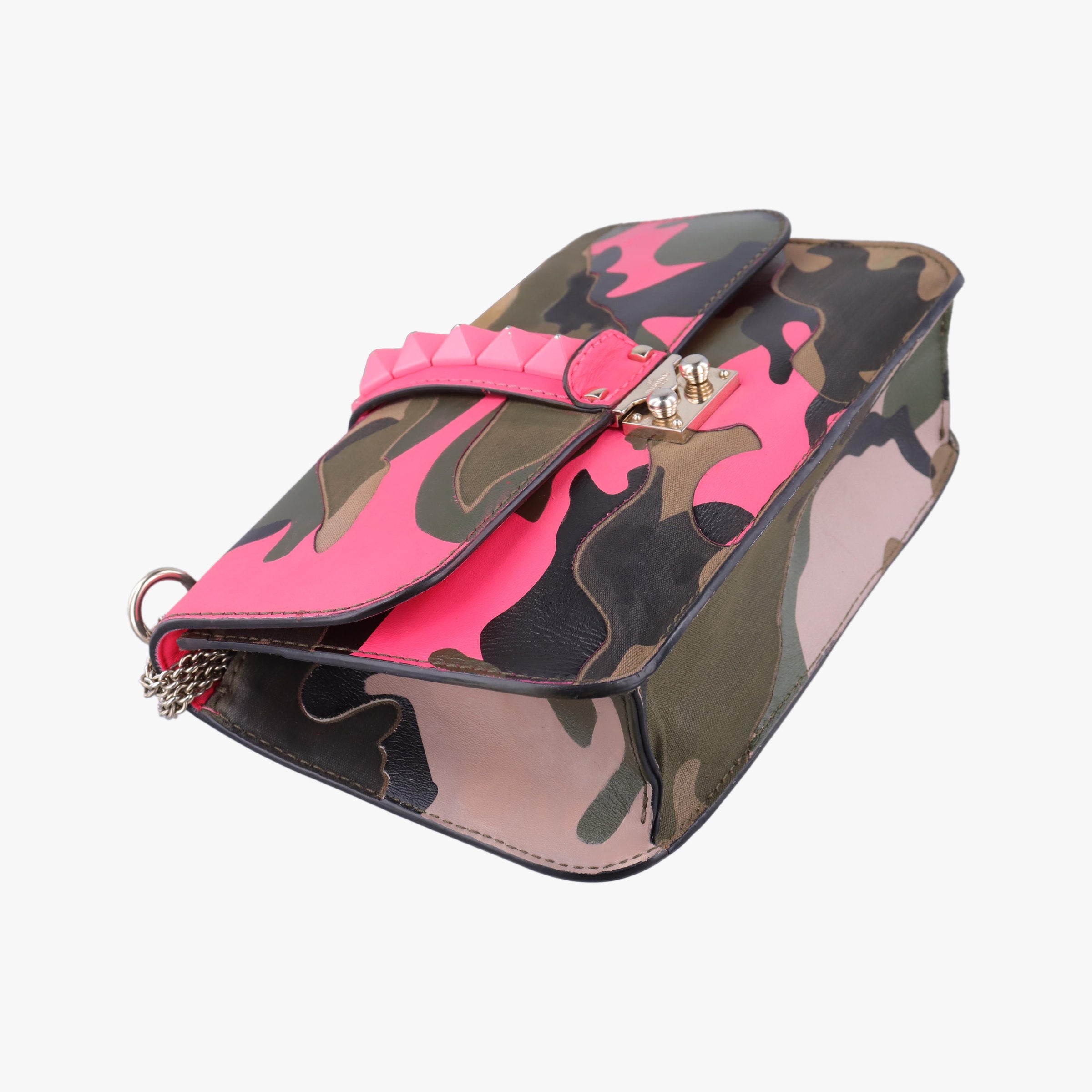 Secondhand Valentino Rockstud Glam Lock Multicolour canvas× leather  shoulderbag | stylenewstar