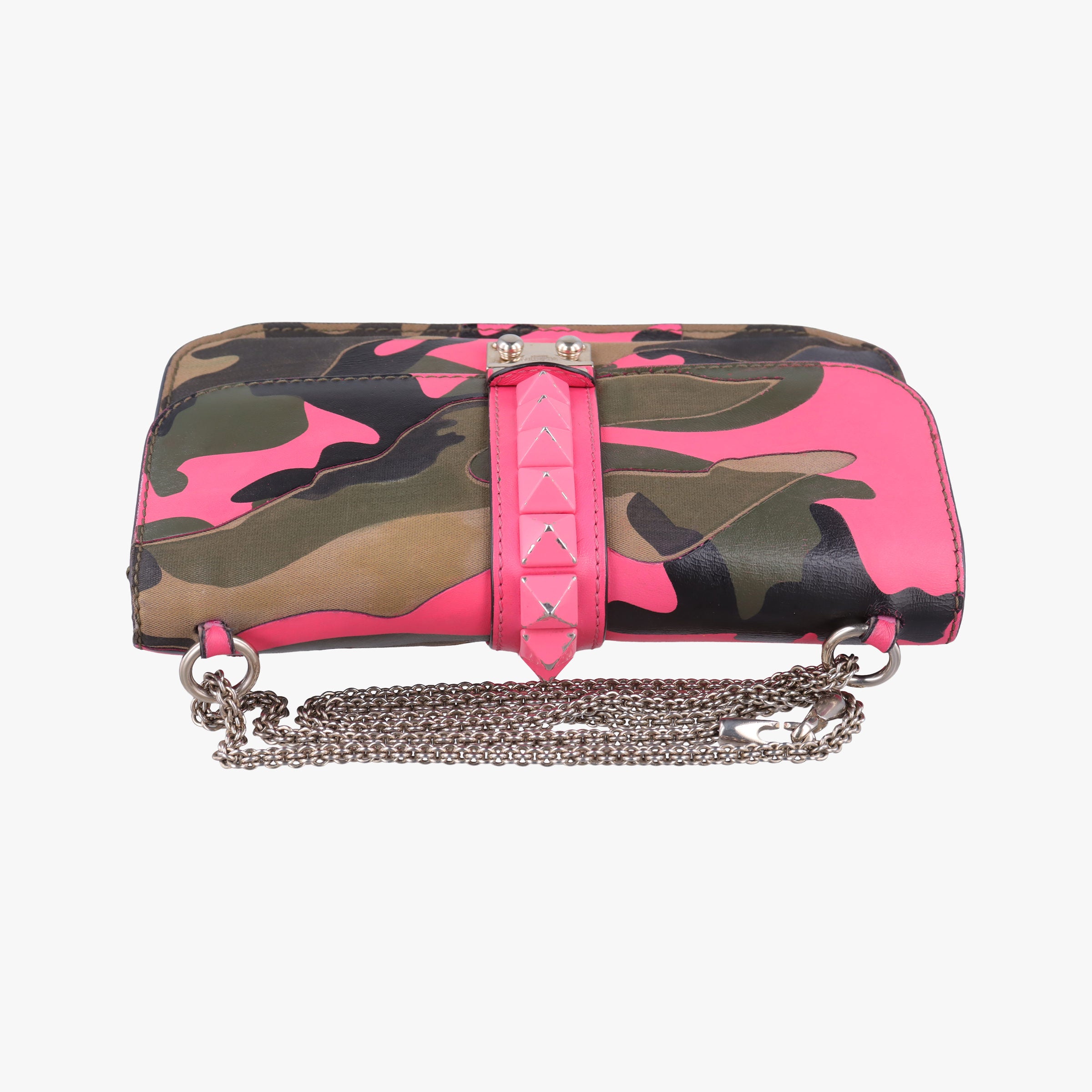 Secondhand Valentino Rockstud Glam Lock Multicolour canvas× leather  shoulderbag | stylenewstar