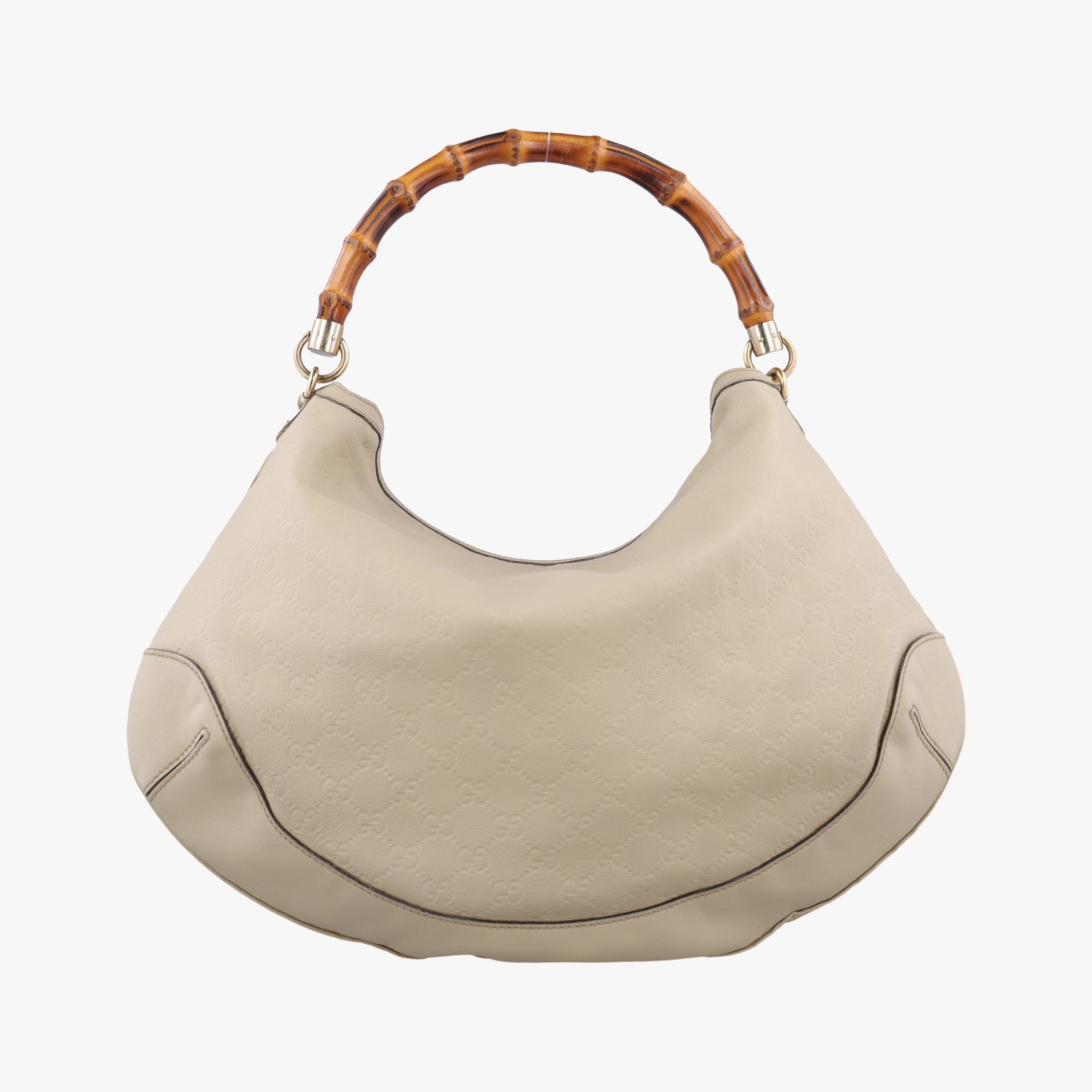 Pre-owned Gucci Bamboo White Leather 169976 shoulderbag | stylenewstar