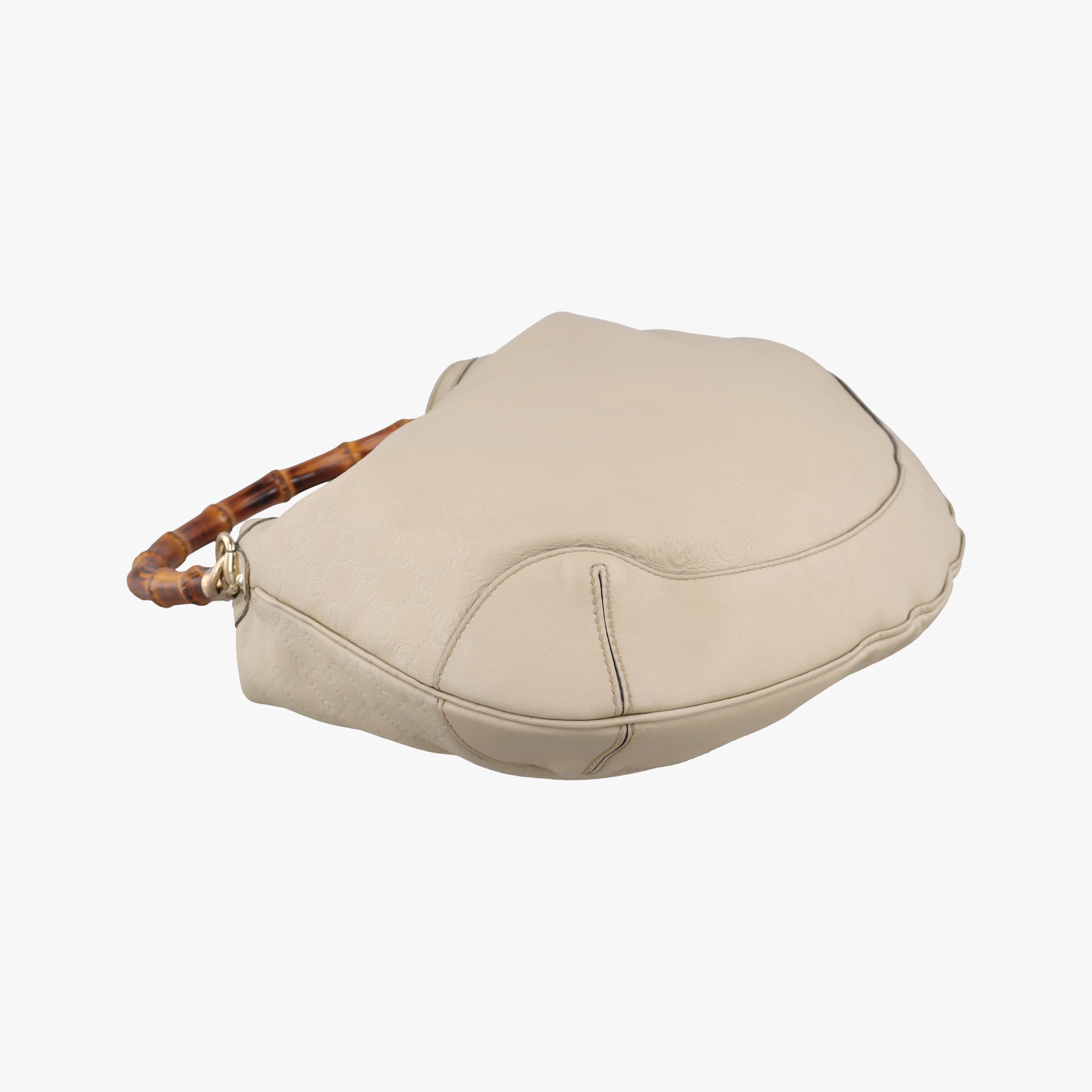 Pre-owned Gucci Bamboo White Leather 169976 shoulderbag | stylenewstar