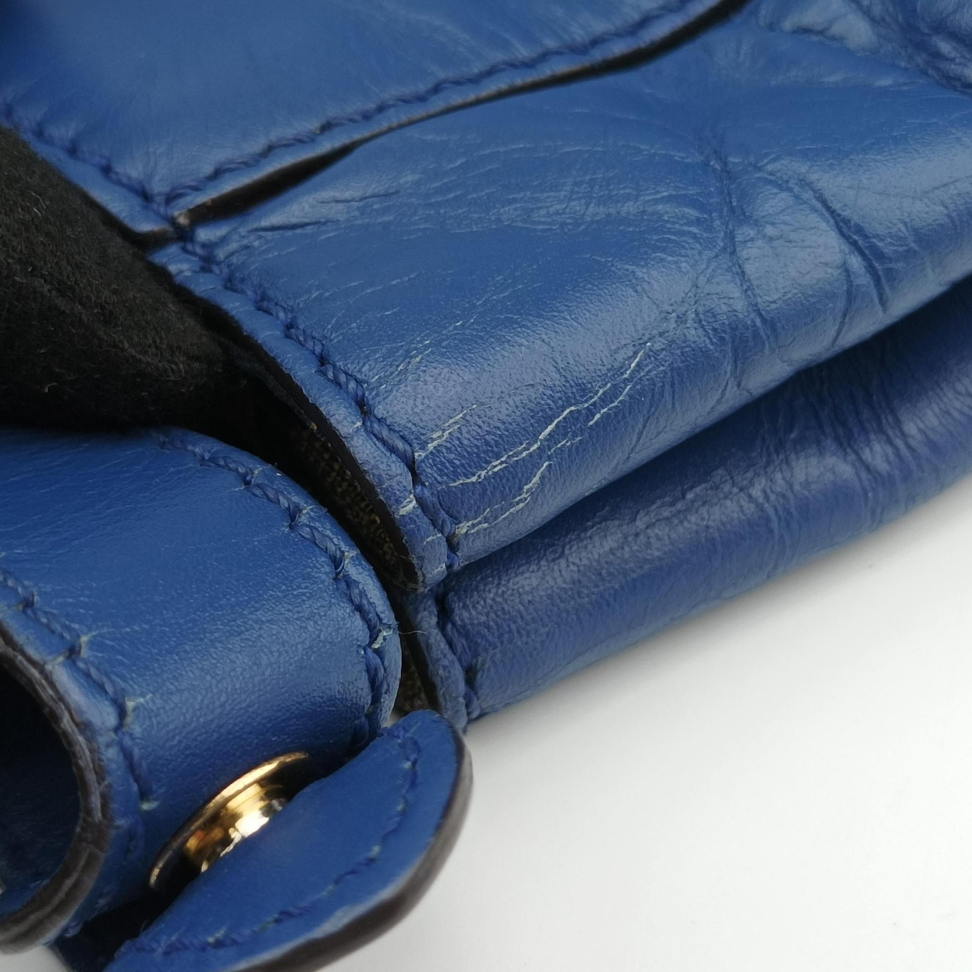 Secondhand Fendi PEEKABOO Blue Leather 8BN226 shoulderbag | stylenewstar