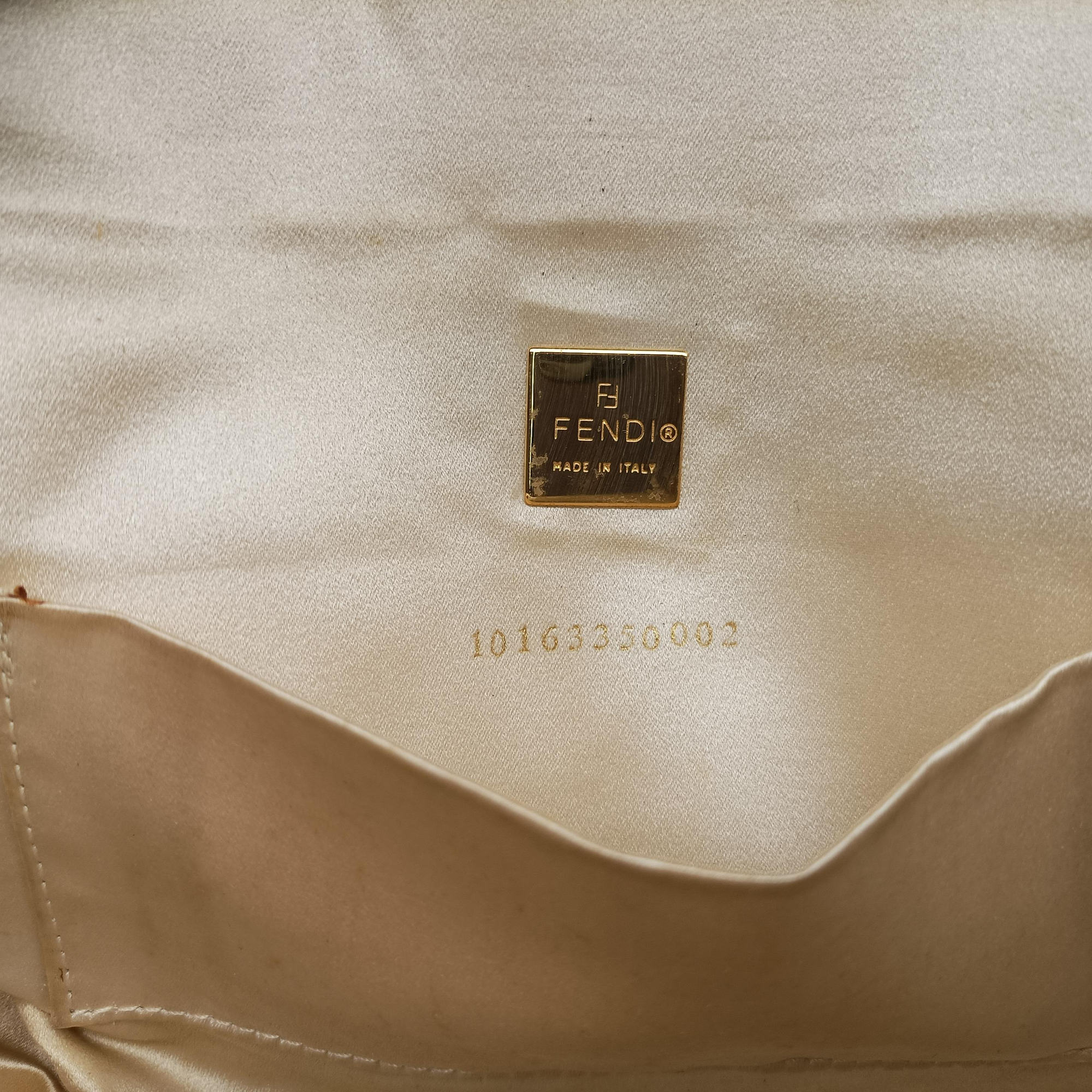 Pre-owned Fendi Bento Box Beige×Golden Canvas×Leather 101633 shoulderbag | stylenewstar