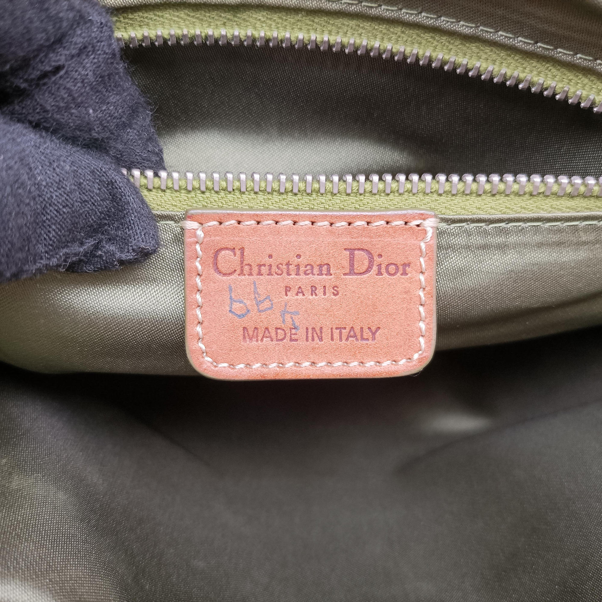 Secondhand Christian Dior Romantique Trotter Beige x White x Greenx Brown PVC Coated Canvas x leather  shoulderbag | stylenewstar