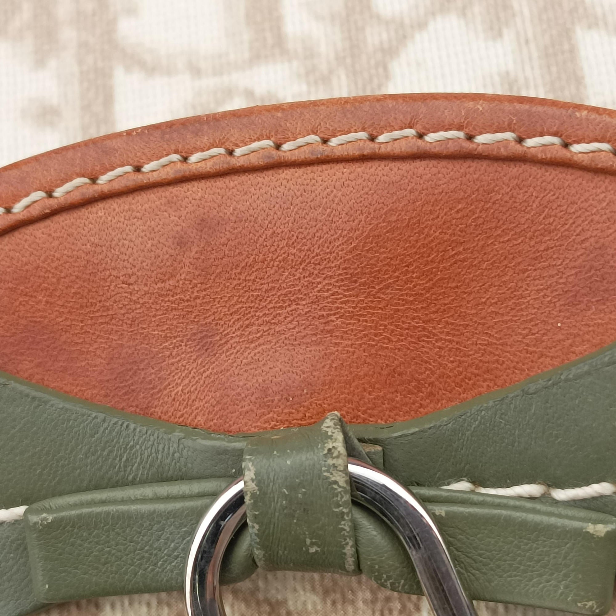 Secondhand Christian Dior Romantique Trotter Beige x White x Greenx Brown PVC Coated Canvas x leather  shoulderbag | stylenewstar