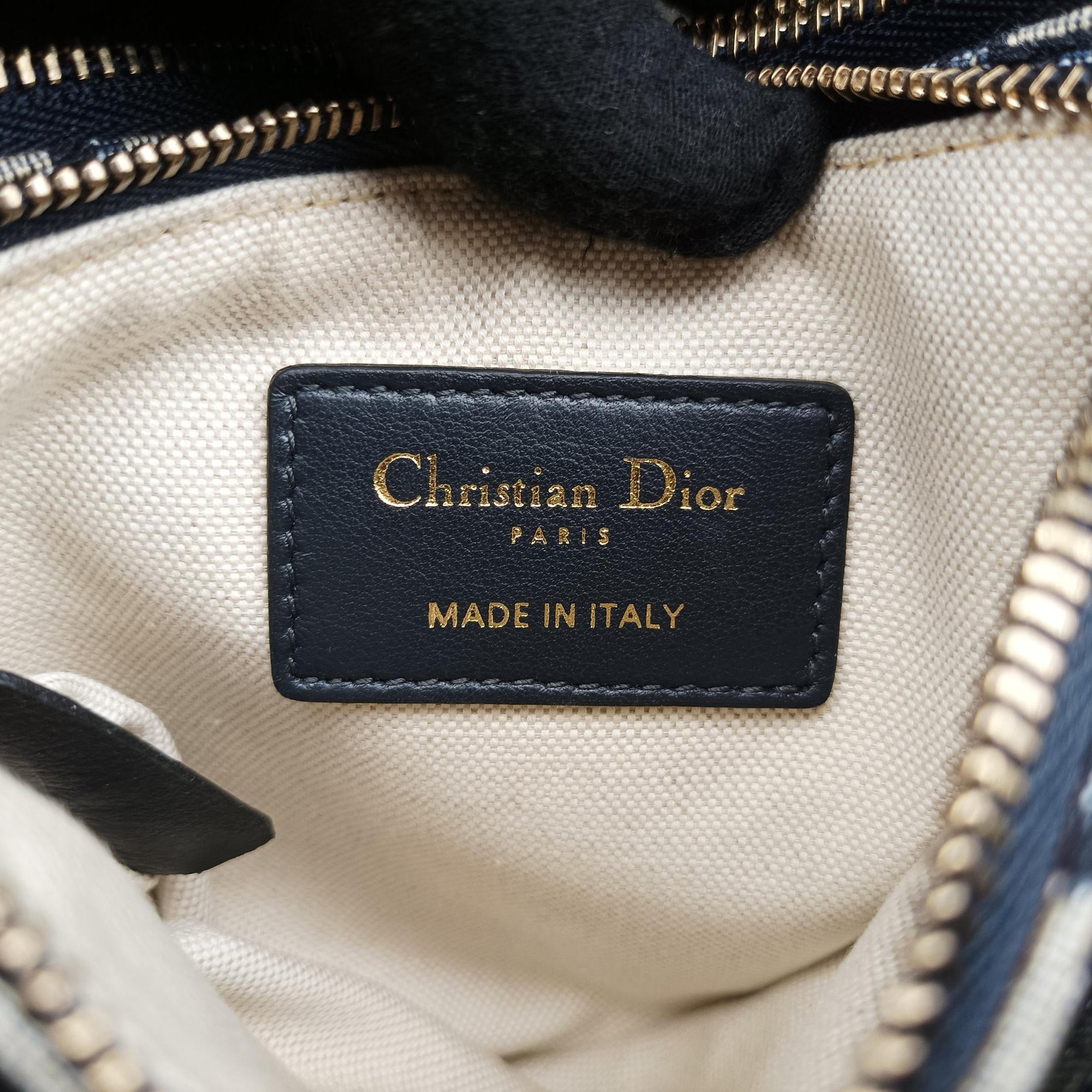 Pre-owned Christian Dior Saddle Navy Jacquard  shoulderbag | stylenewstar