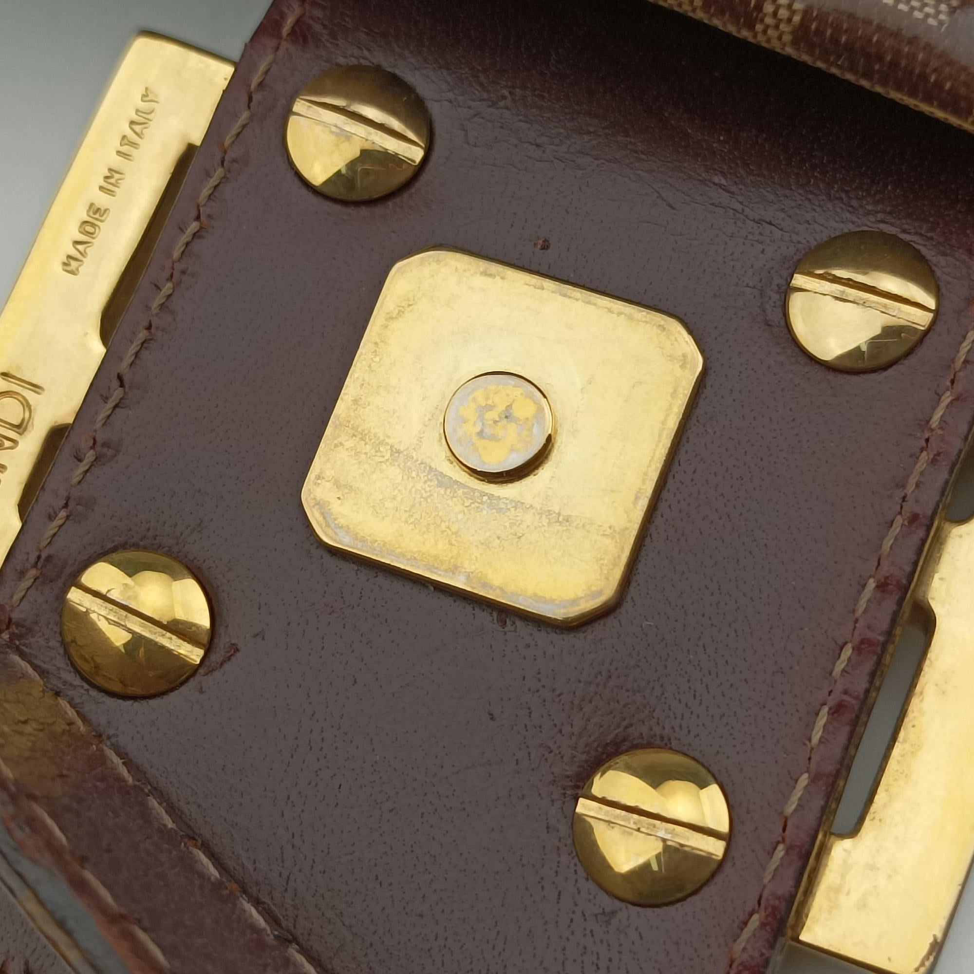 Pre-owned Fendi Baguette Brown PVC coated canvas 26424 shoulderbag | stylenewstar