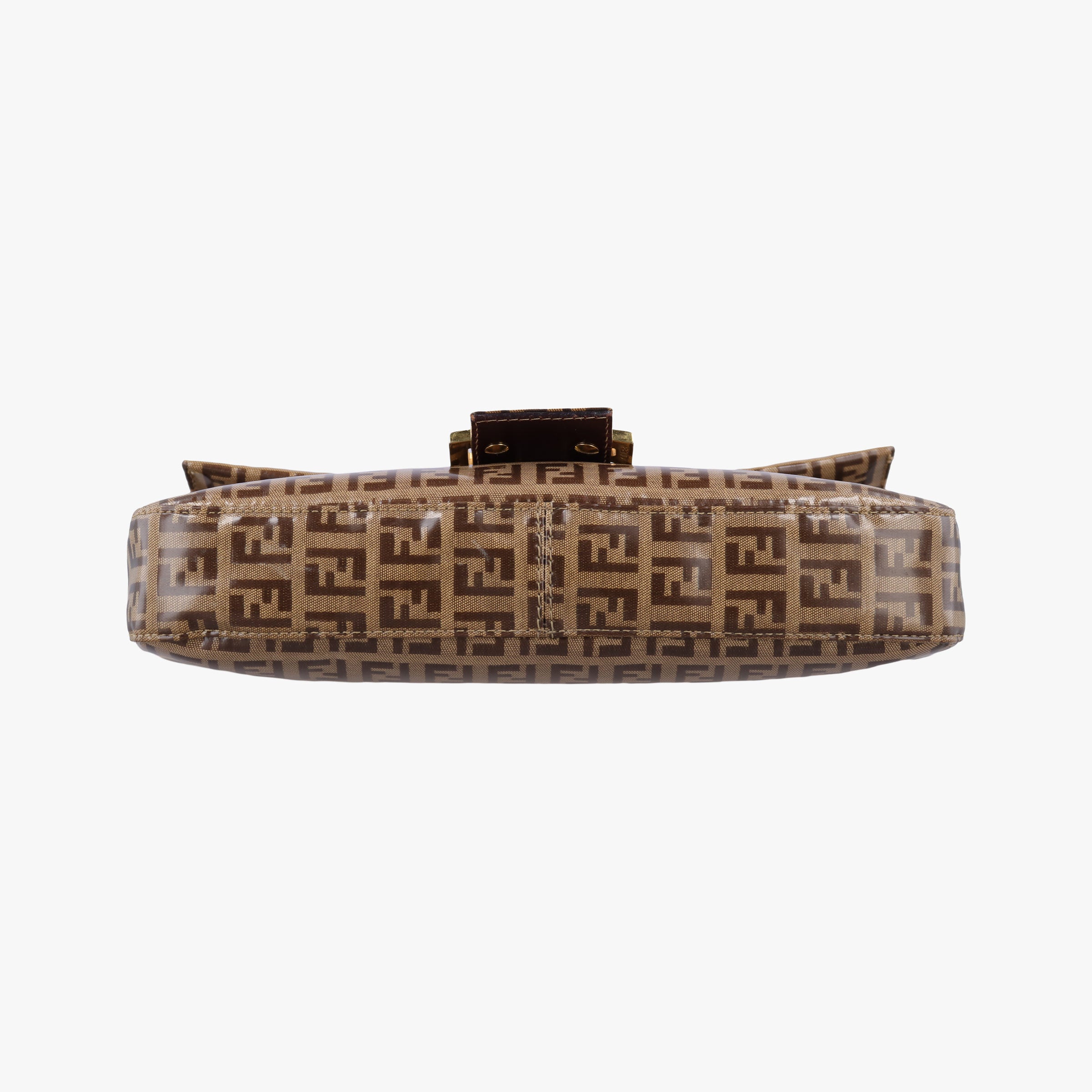 Pre-owned Fendi Baguette Brown PVC coated canvas 26424 shoulderbag | stylenewstar