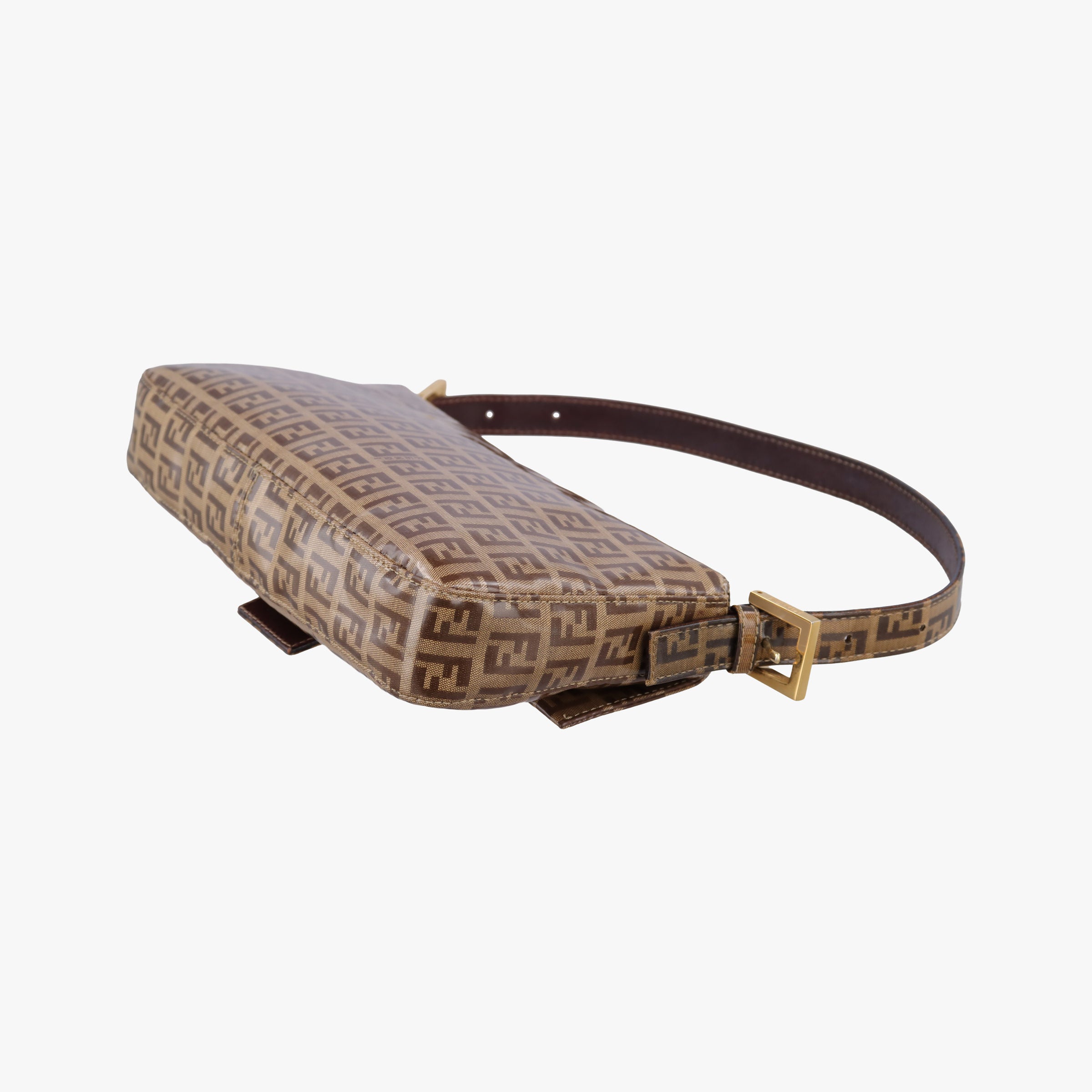 Pre-owned Fendi Baguette Brown PVC coated canvas 26424 shoulderbag | stylenewstar
