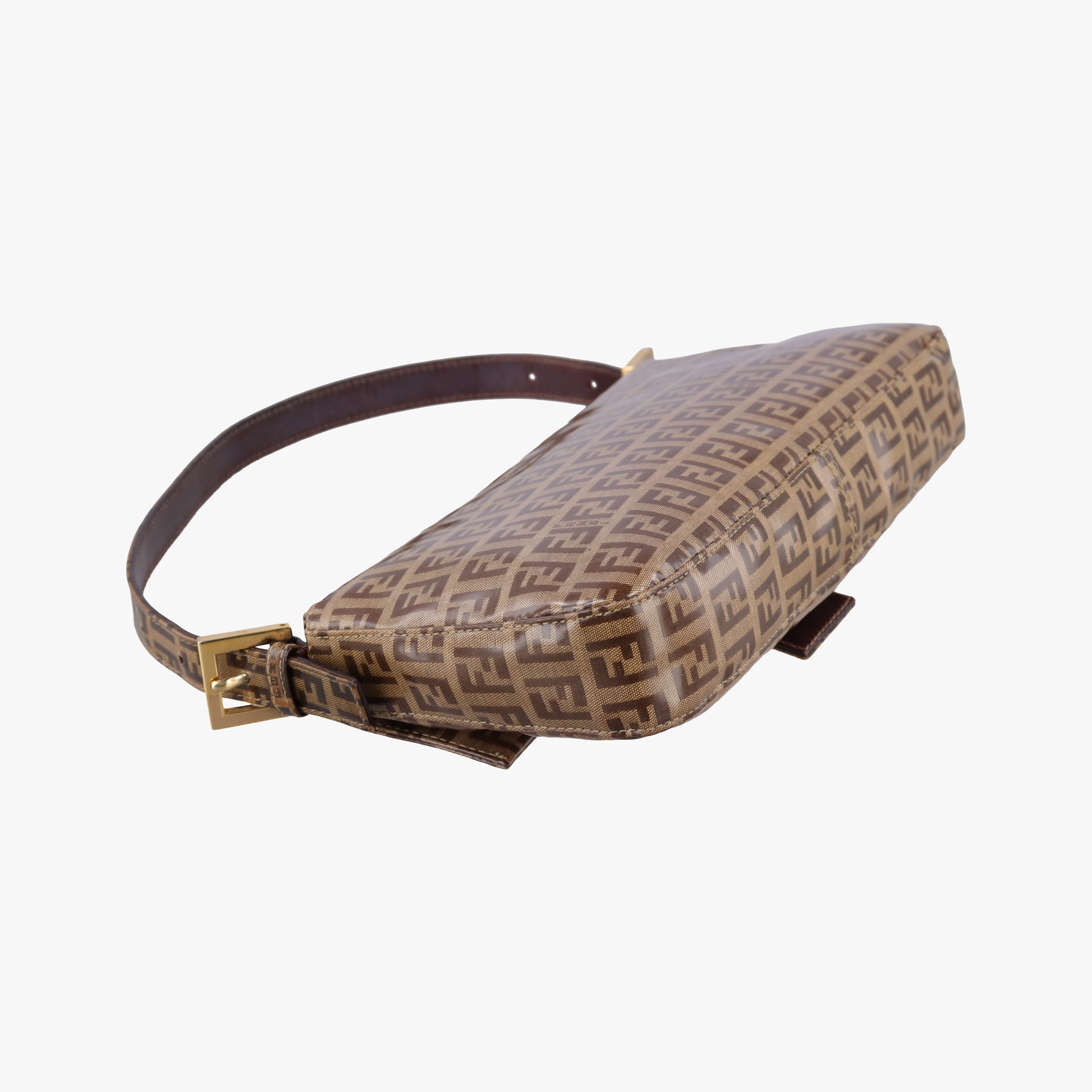Pre-owned Fendi Baguette Brown PVC coated canvas 26424 shoulderbag | stylenewstar