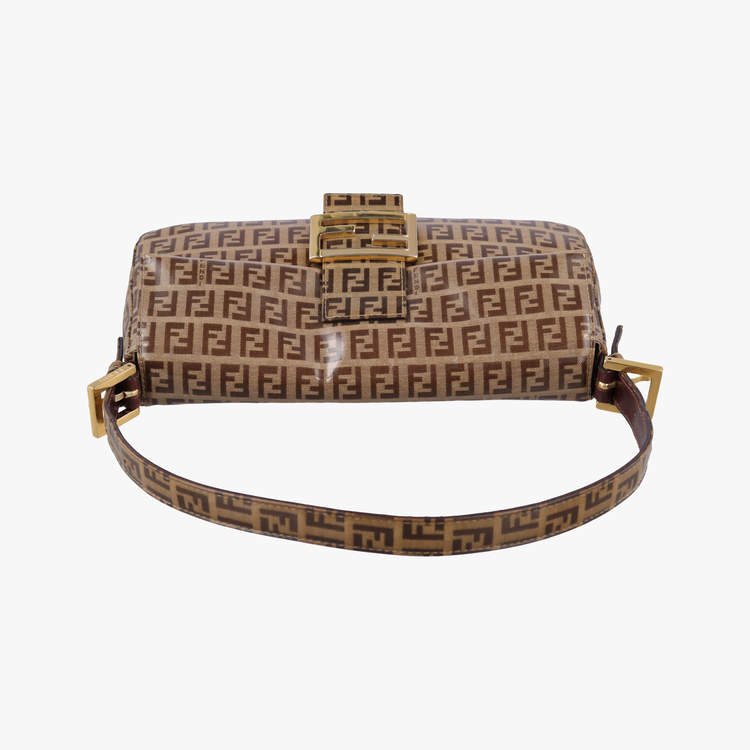 Pre-owned Fendi Baguette Brown PVC coated canvas 26424 shoulderbag | stylenewstar
