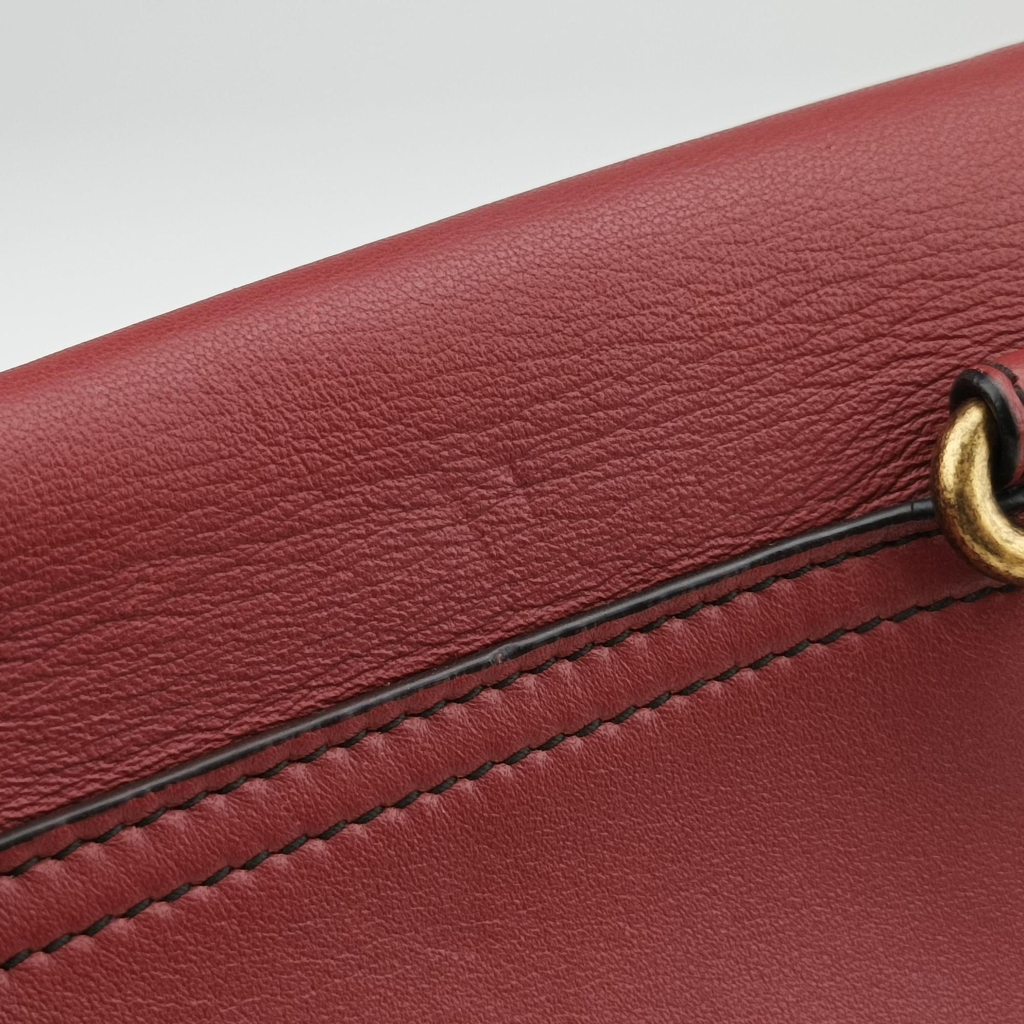 Pre-owned Bottega Veneta Luna Intrecciato Red lambskin  shoulderbag | stylenewstar