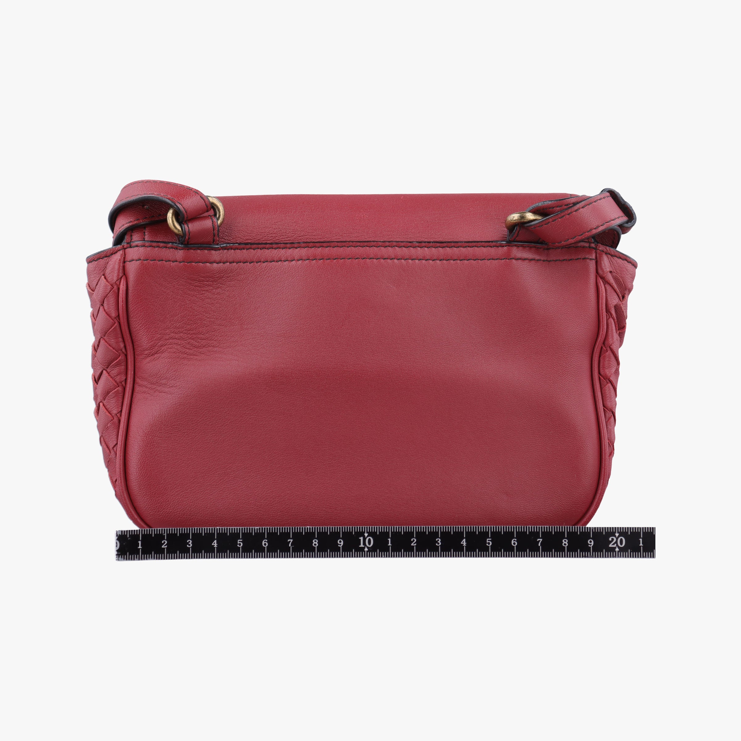 Pre-owned Bottega Veneta Luna Intrecciato Red lambskin  shoulderbag | stylenewstar