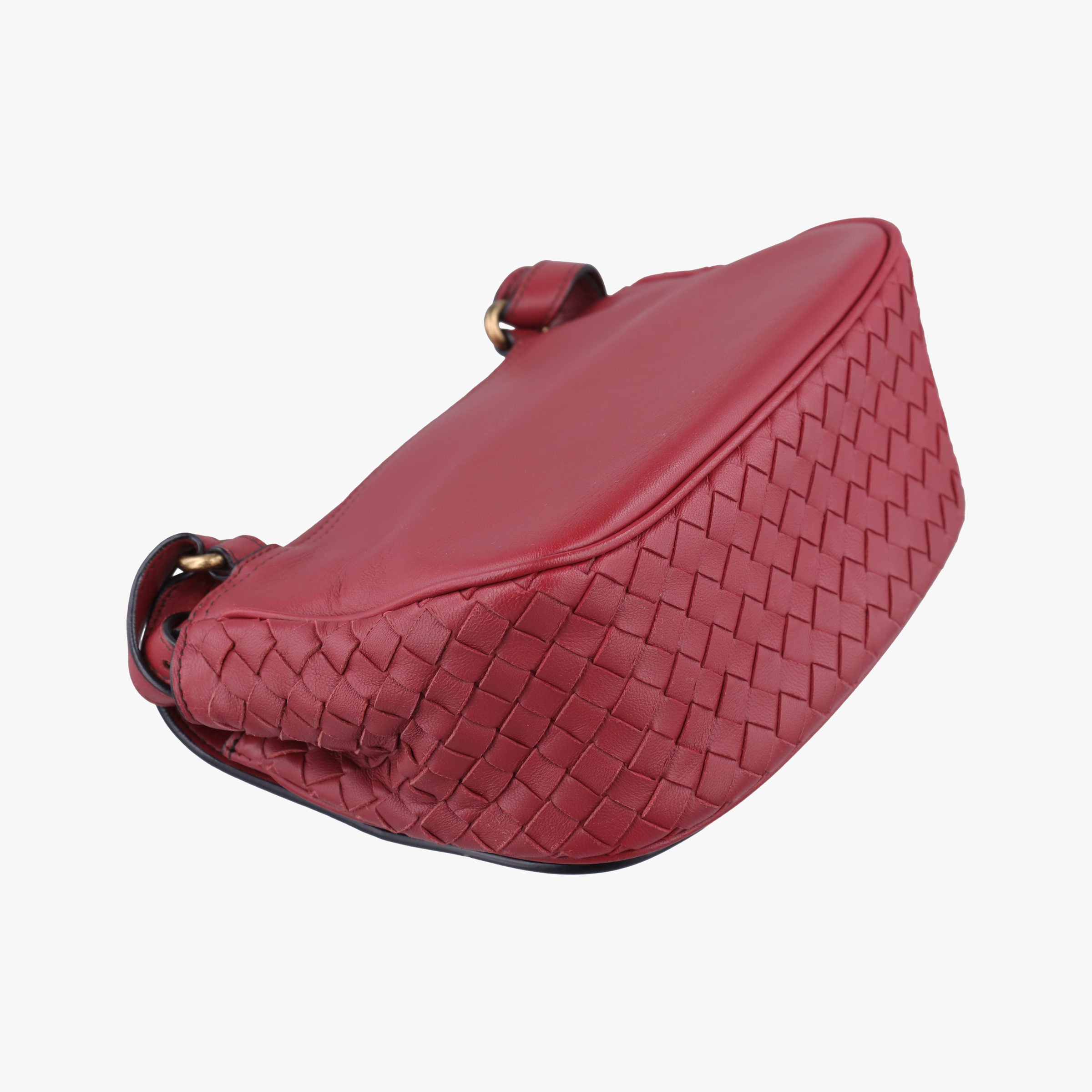Pre-owned Bottega Veneta Luna Intrecciato Red lambskin  shoulderbag | stylenewstar
