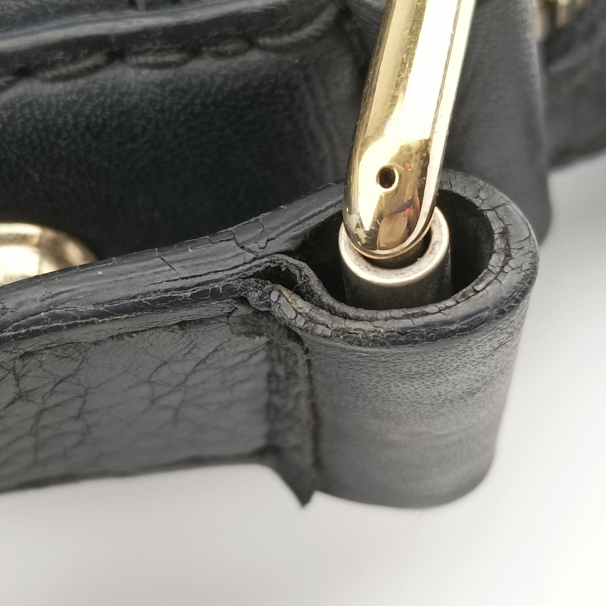 Pre-owned Gucci Heritage Horsebit Hobo Black Leather 247604 shoulderbag | stylenewstar