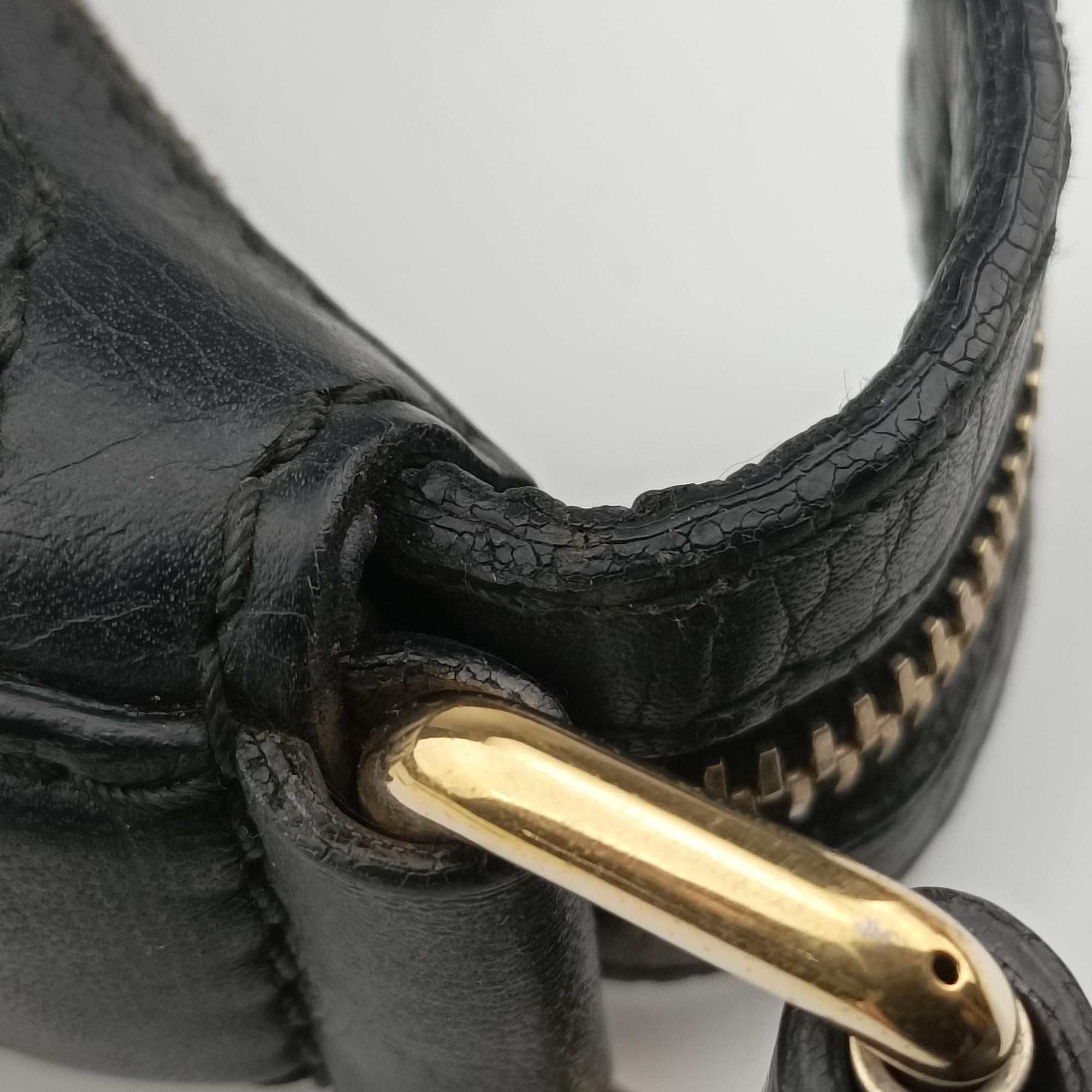 Pre-owned Gucci Heritage Horsebit Hobo Black Leather 247604 shoulderbag | stylenewstar