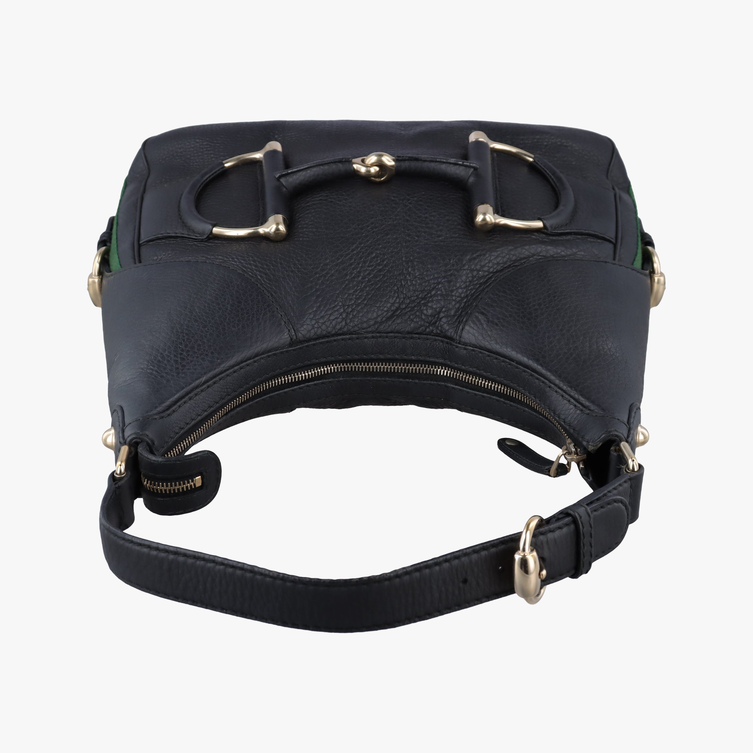 Pre-owned Gucci Heritage Horsebit Hobo Black Leather 247604 shoulderbag | stylenewstar