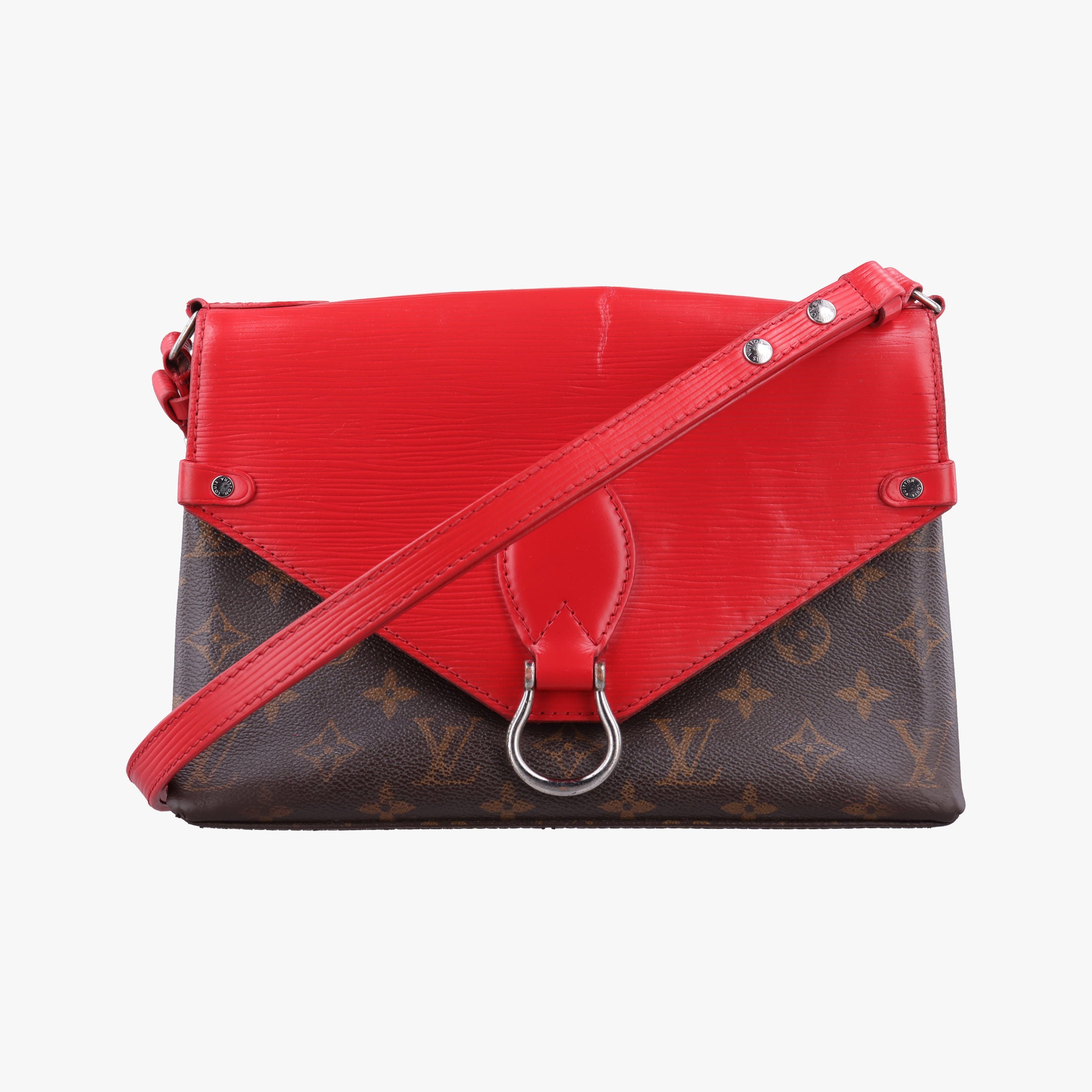 Pre-owned Louis Vuitton SAINT MICHEL brown×COQUELICOT Monogram Canvas×Epi Leather M44031 shoulderbag | stylenewstar