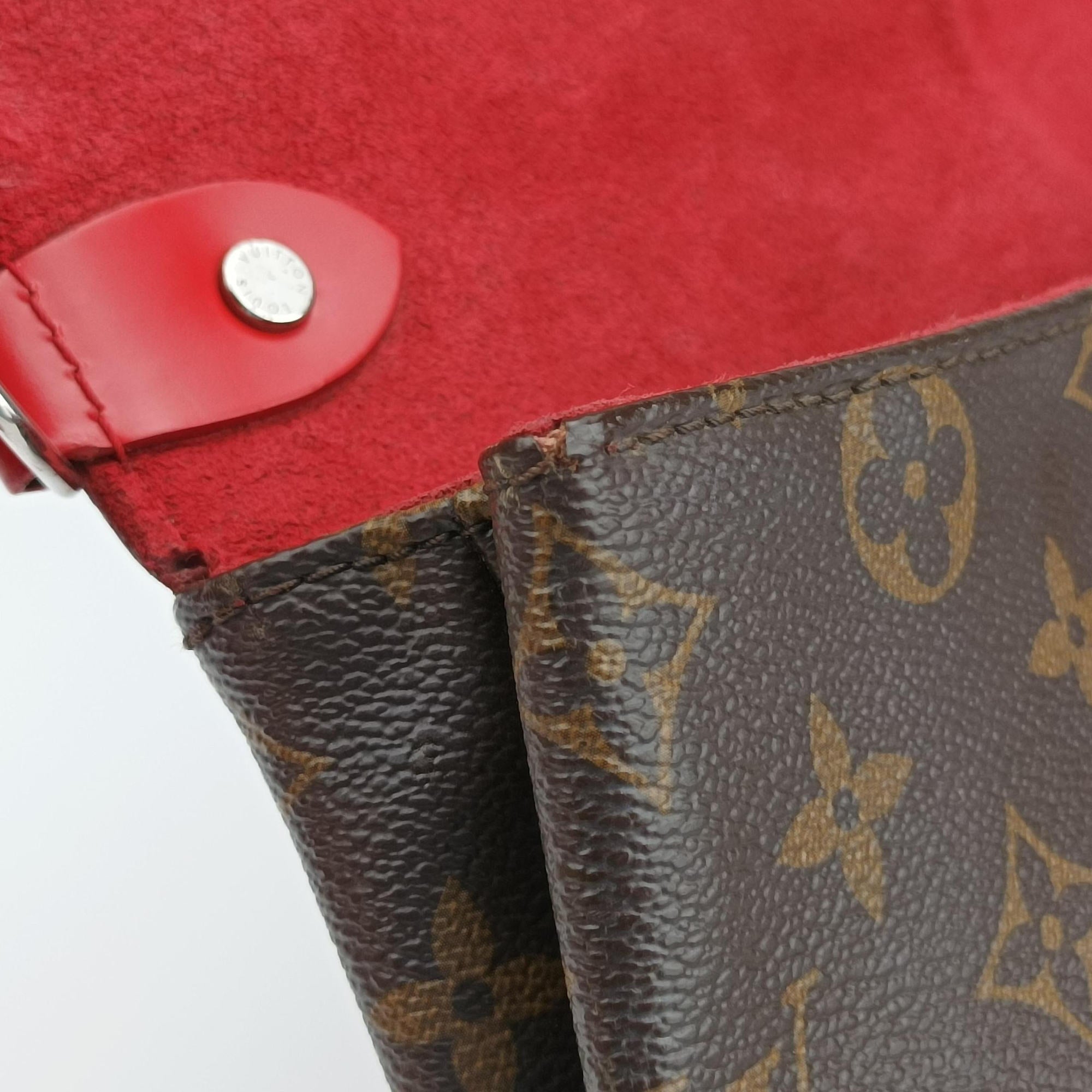 Pre-owned Louis Vuitton SAINT MICHEL brown×COQUELICOT Monogram Canvas×Epi Leather M44031 shoulderbag | stylenewstar